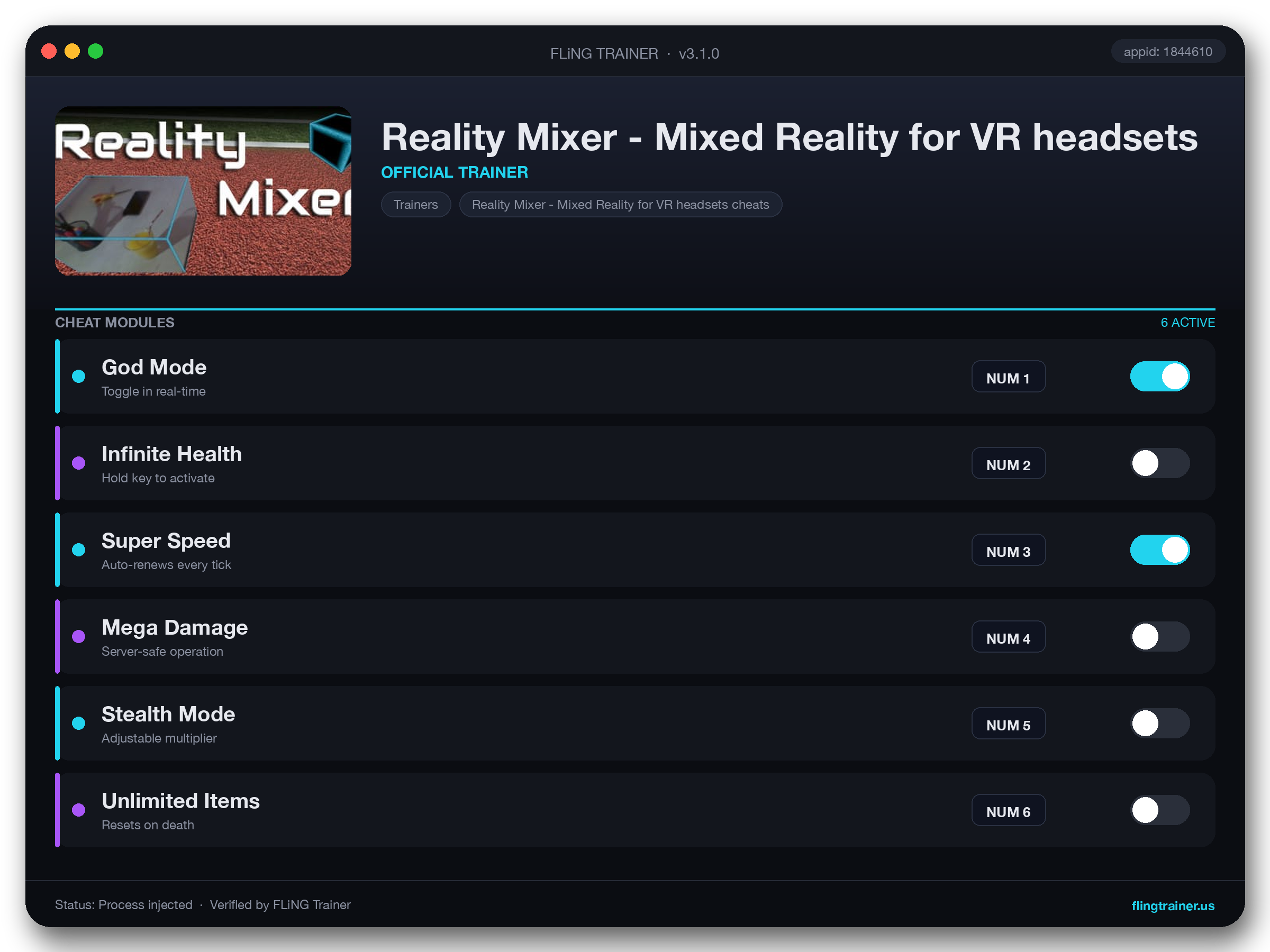 Reality Mixer - Mixed Reality for VR headsets Trainer interface