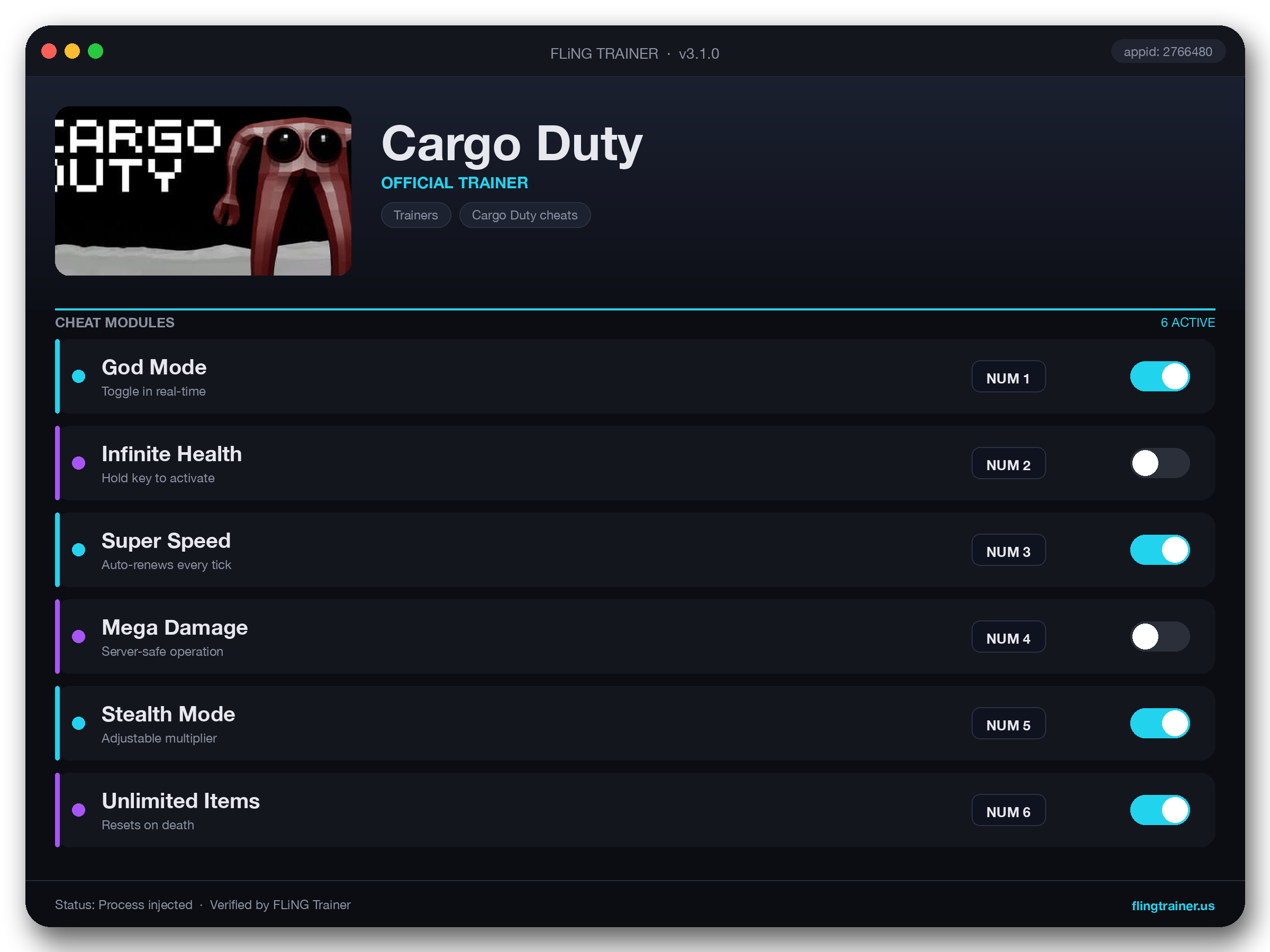 Cargo Duty Trainer interface