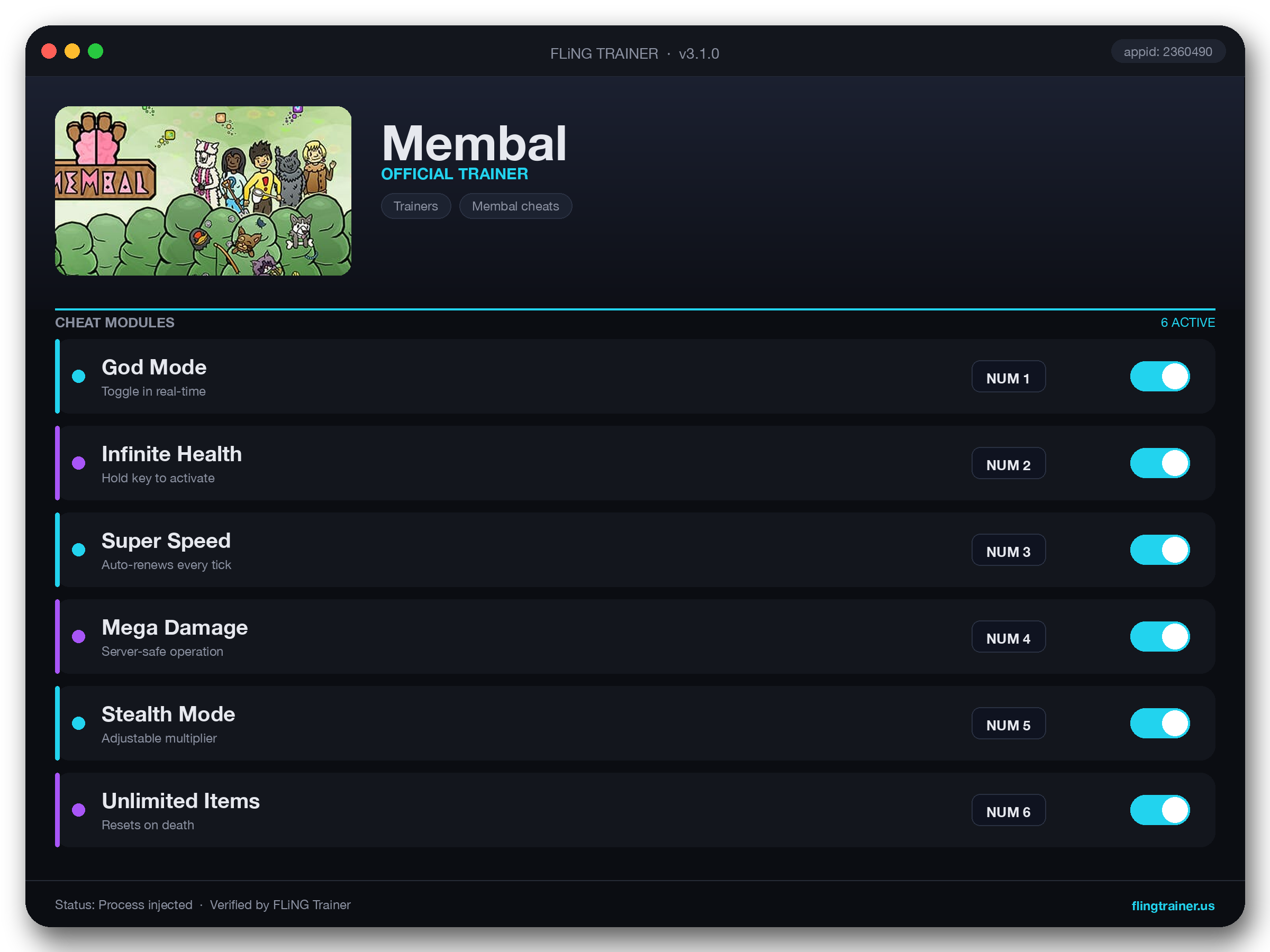 Membal Trainer interface