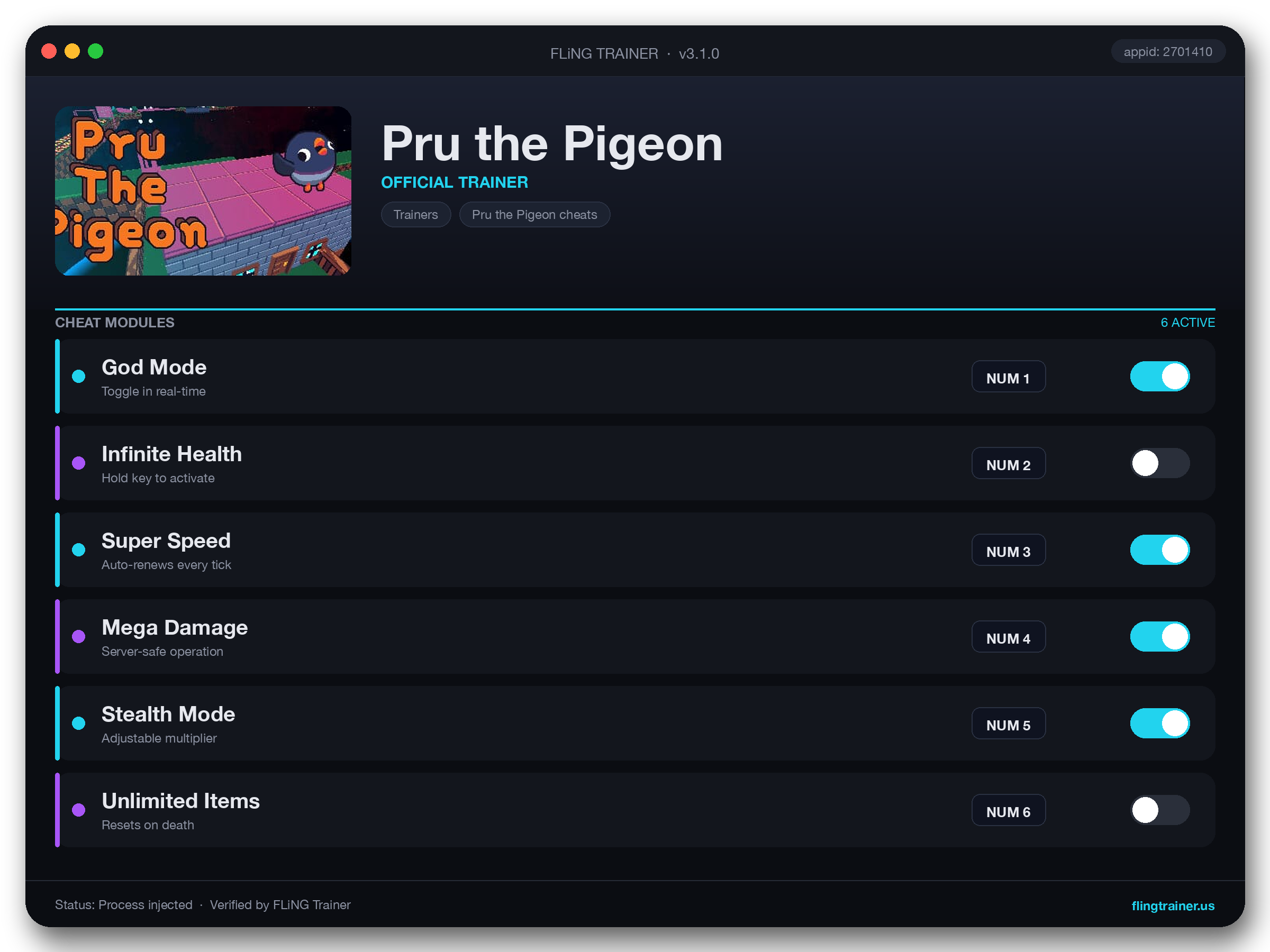 Pru the Pigeon Trainer interface
