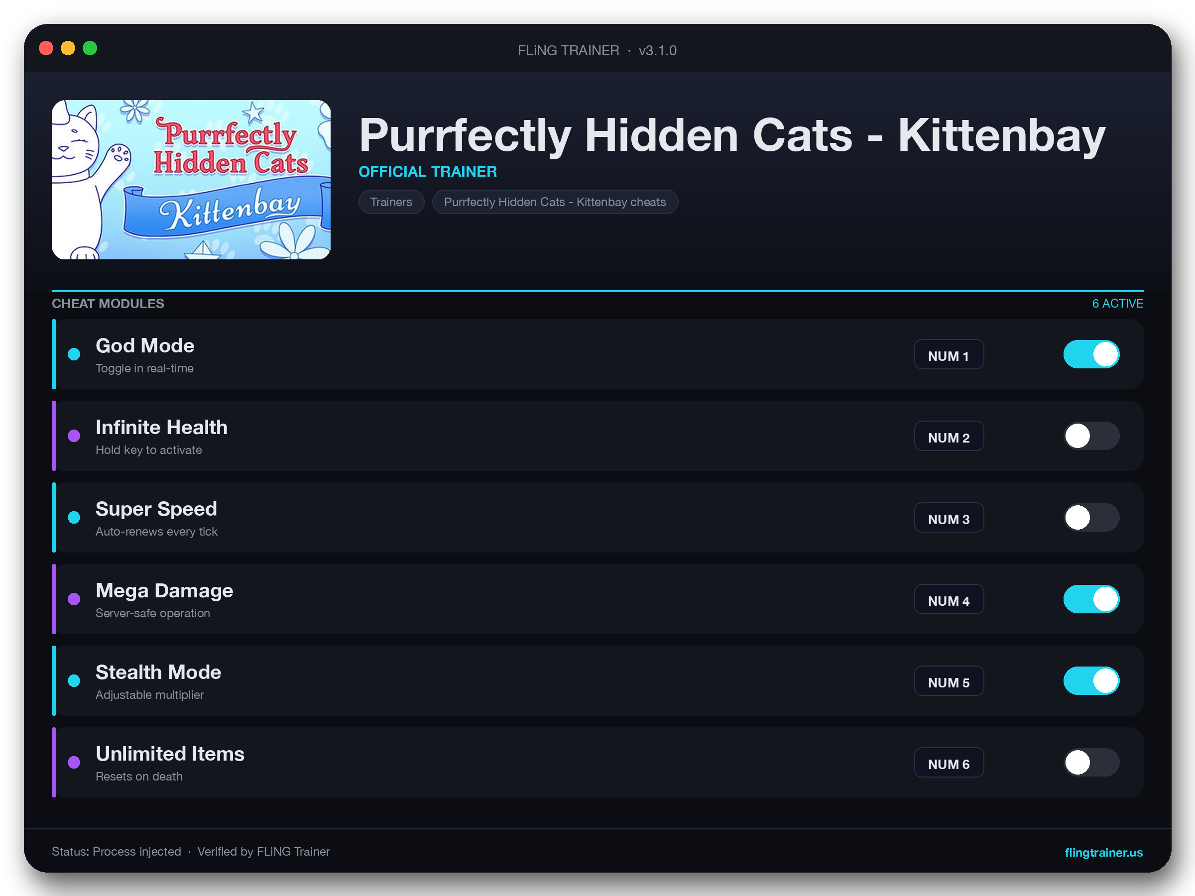 Purrfectly Hidden Cats - Kittenbay Trainer interface