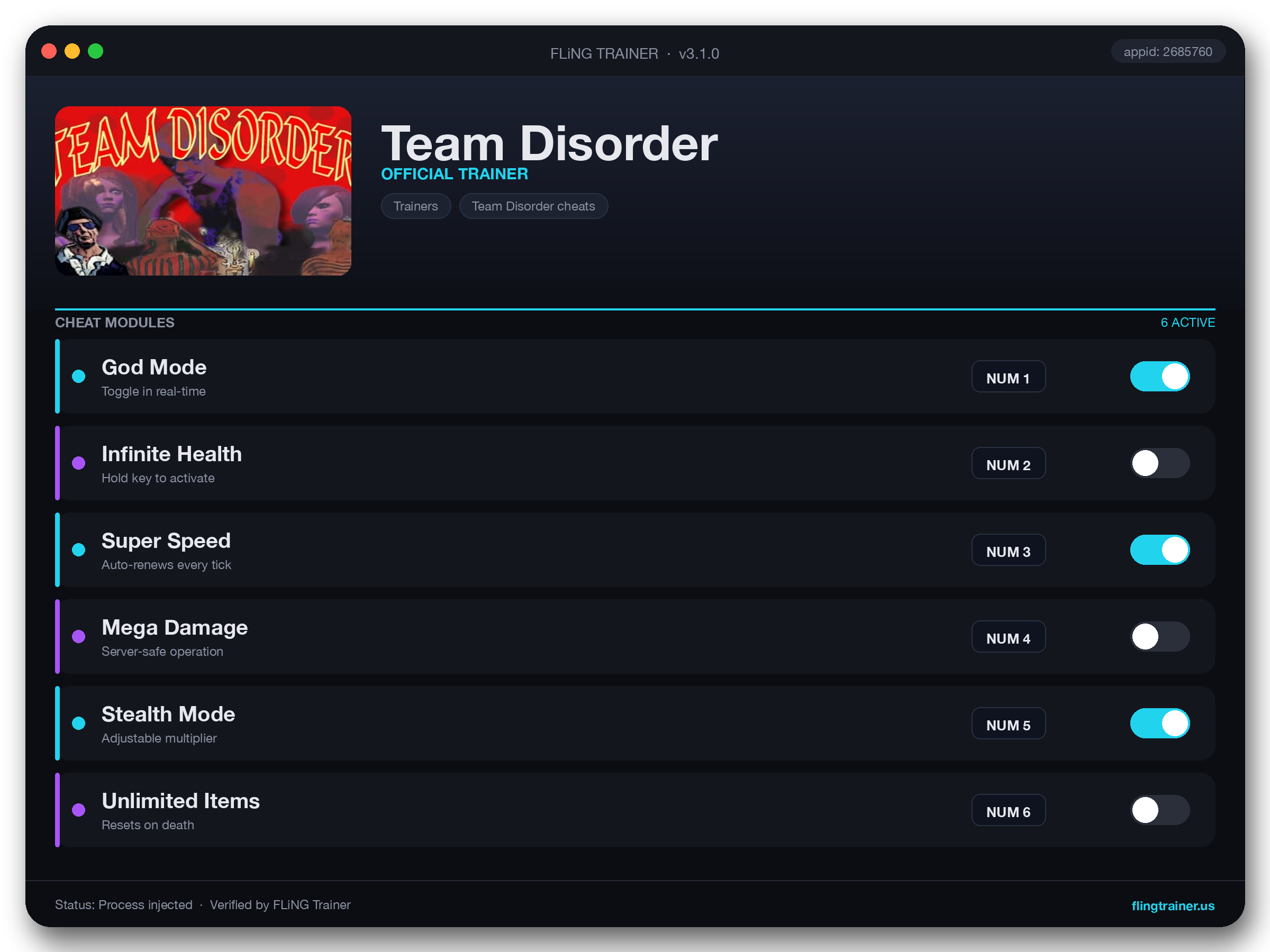 Team Disorder Trainer interface