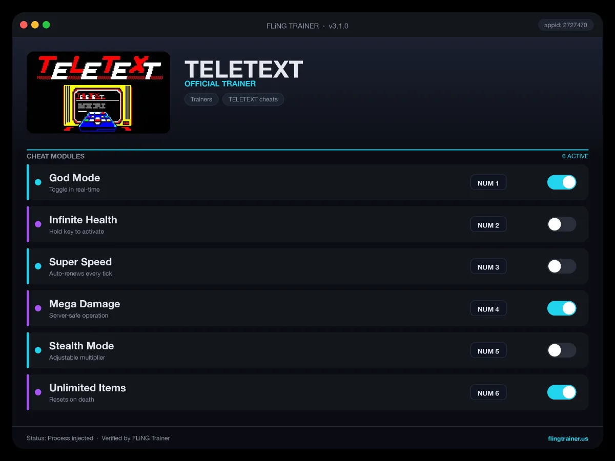 TELETEXT Trainer interface