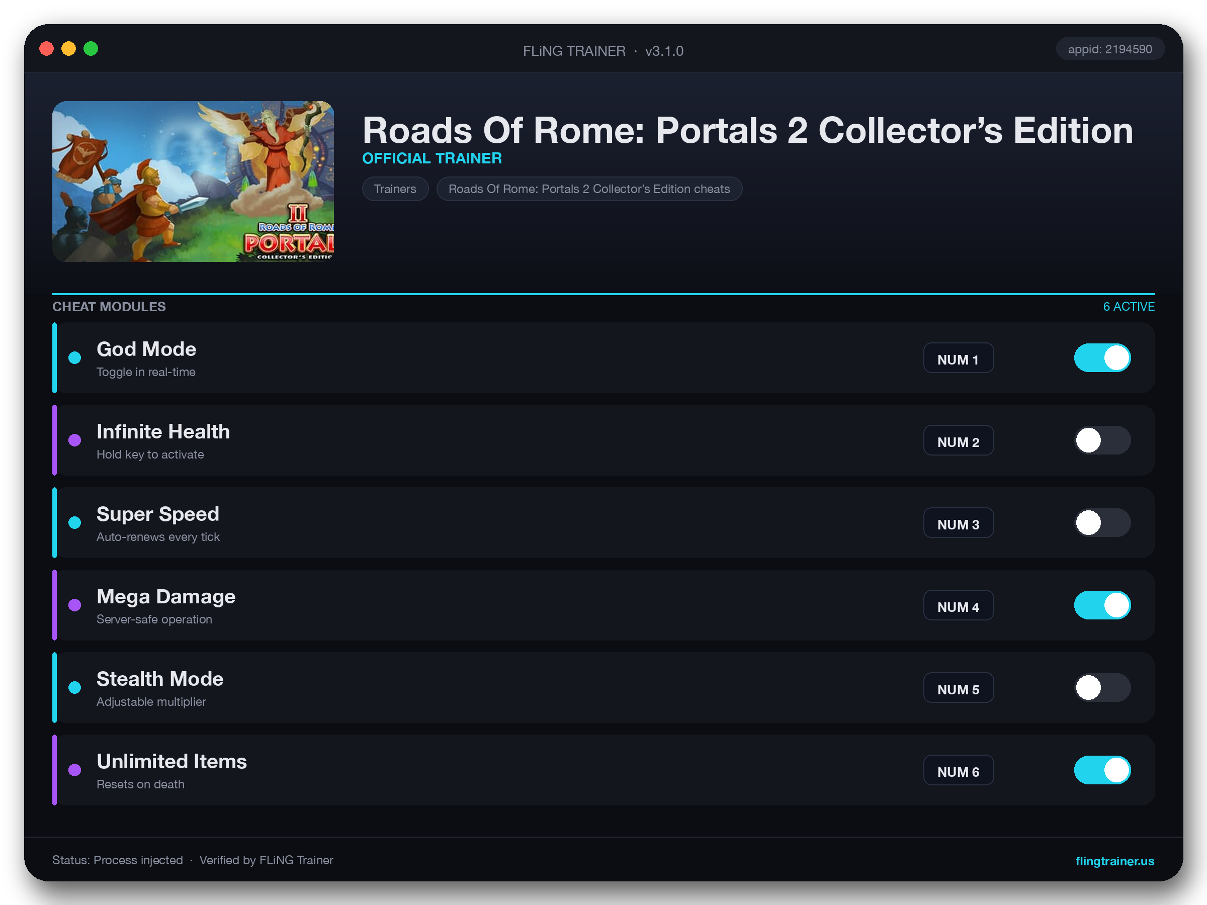 Roads Of Rome: Portals 2 Collector’s Edition Trainer interface