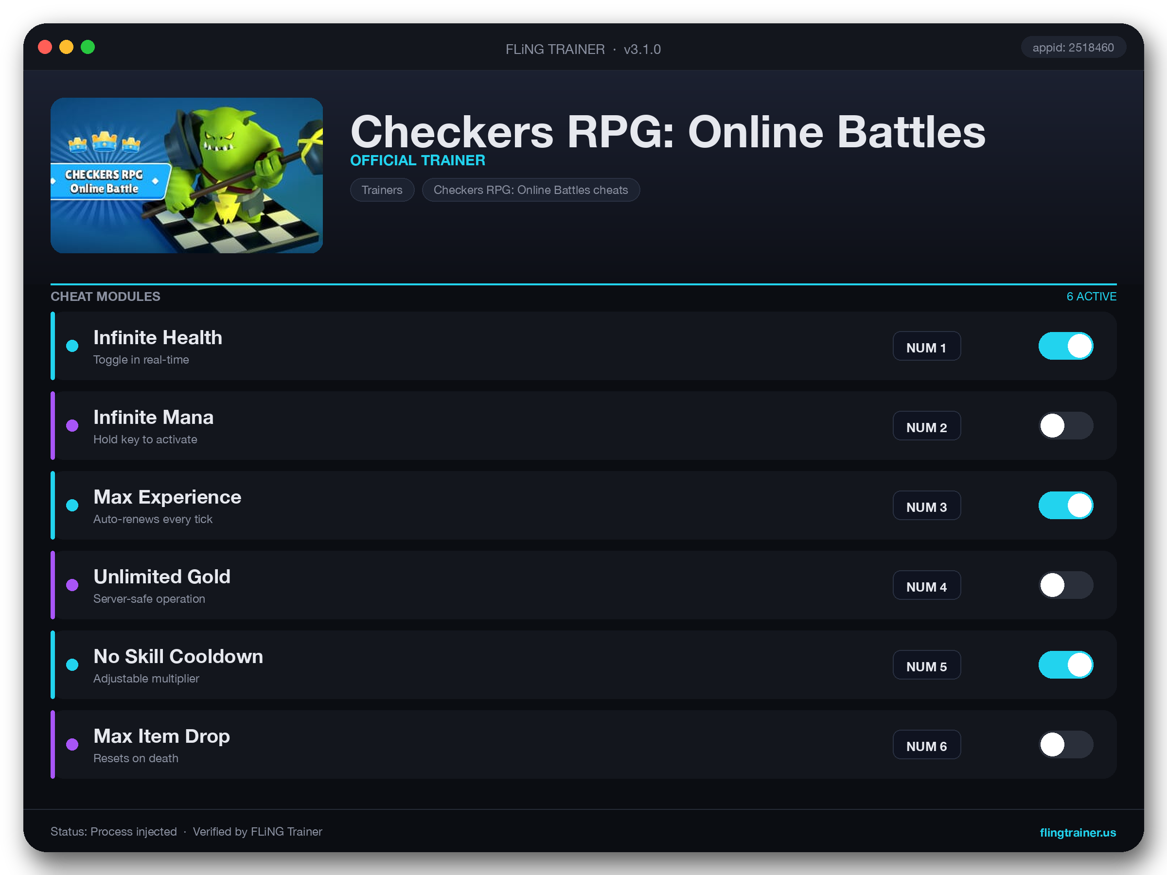 Checkers RPG: Online Battles Trainer interface