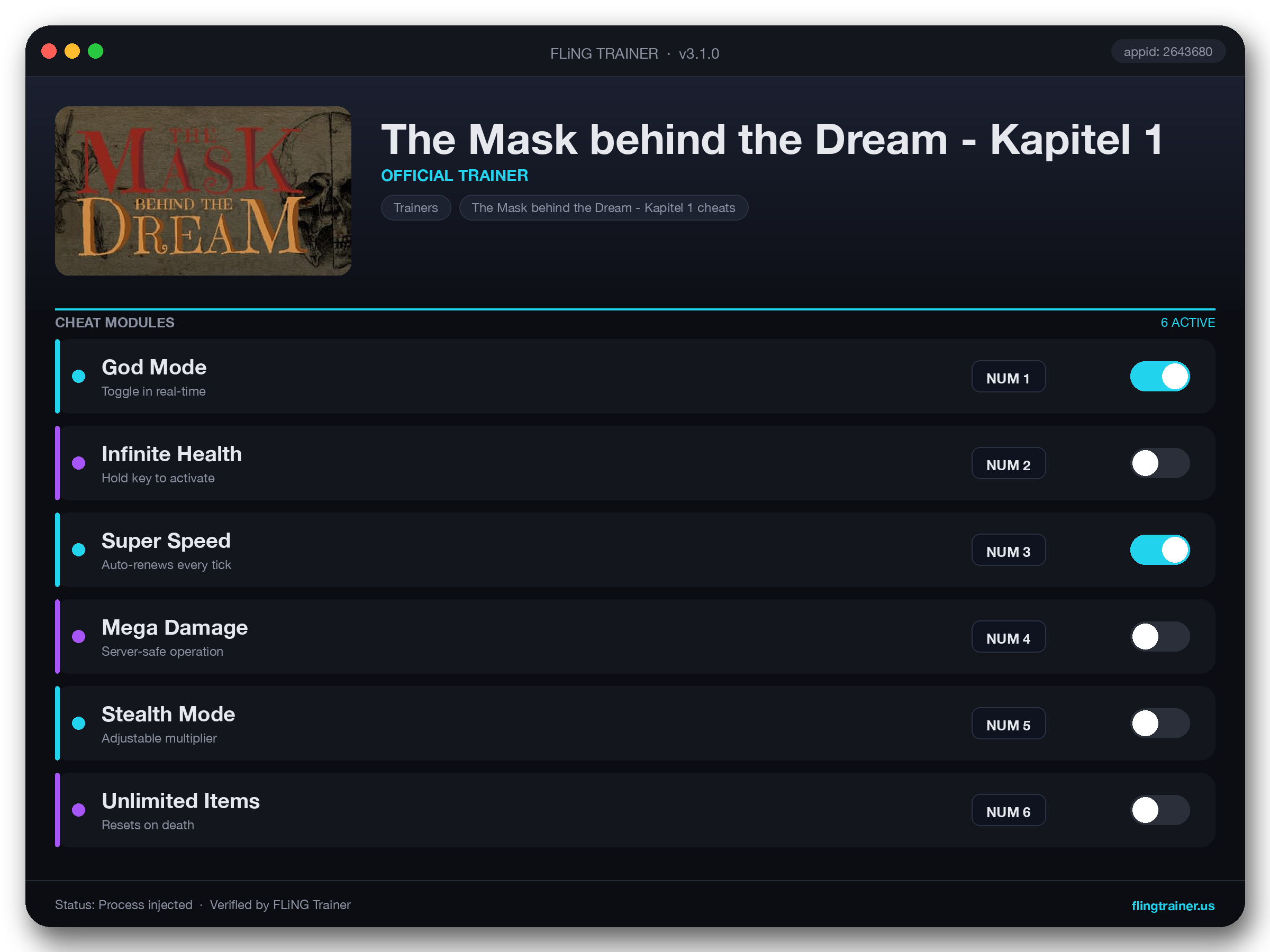 The Mask behind the Dream - Kapitel 1 Trainer interface