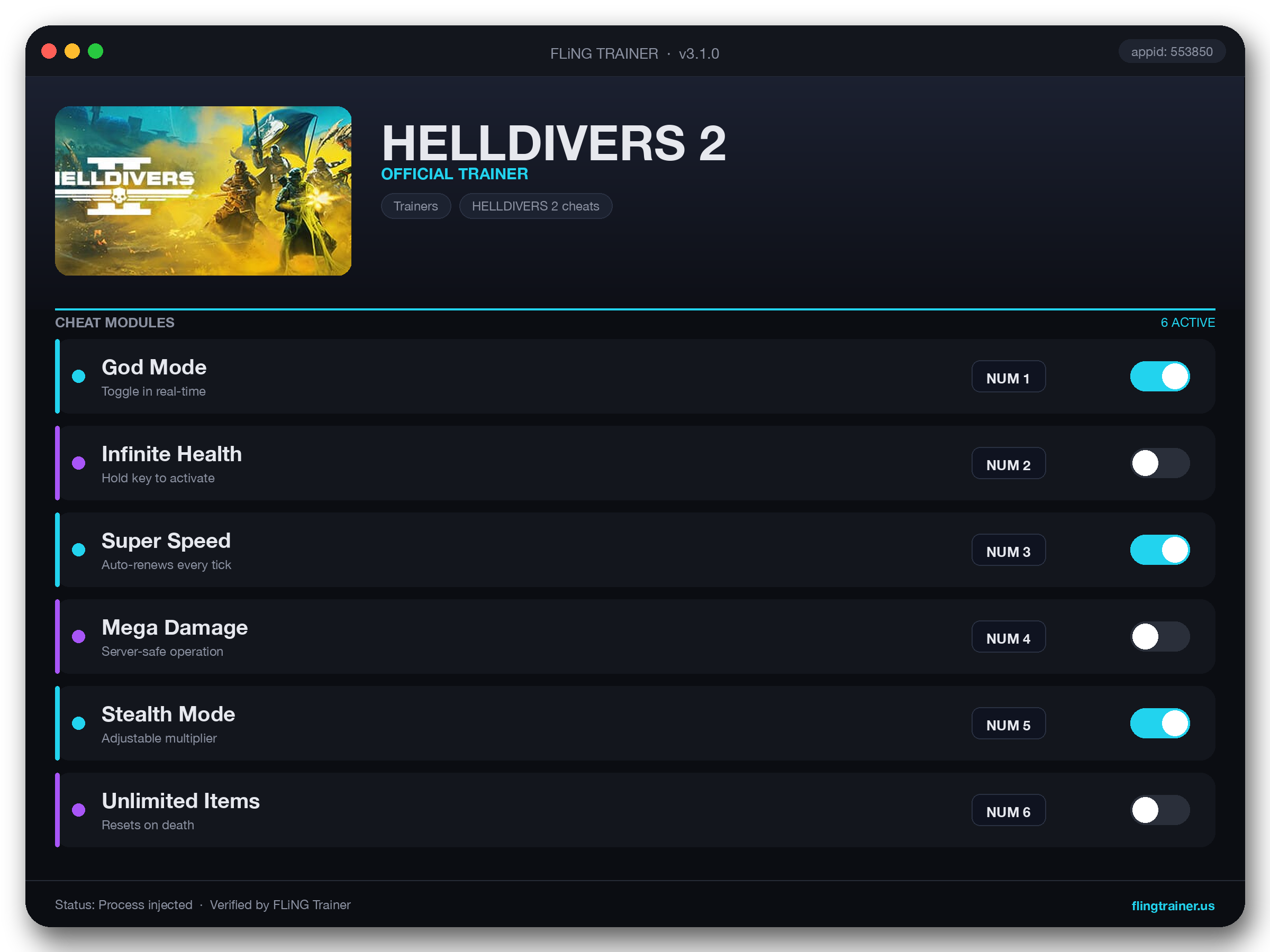 HELLDIVERS 2 Trainer interface