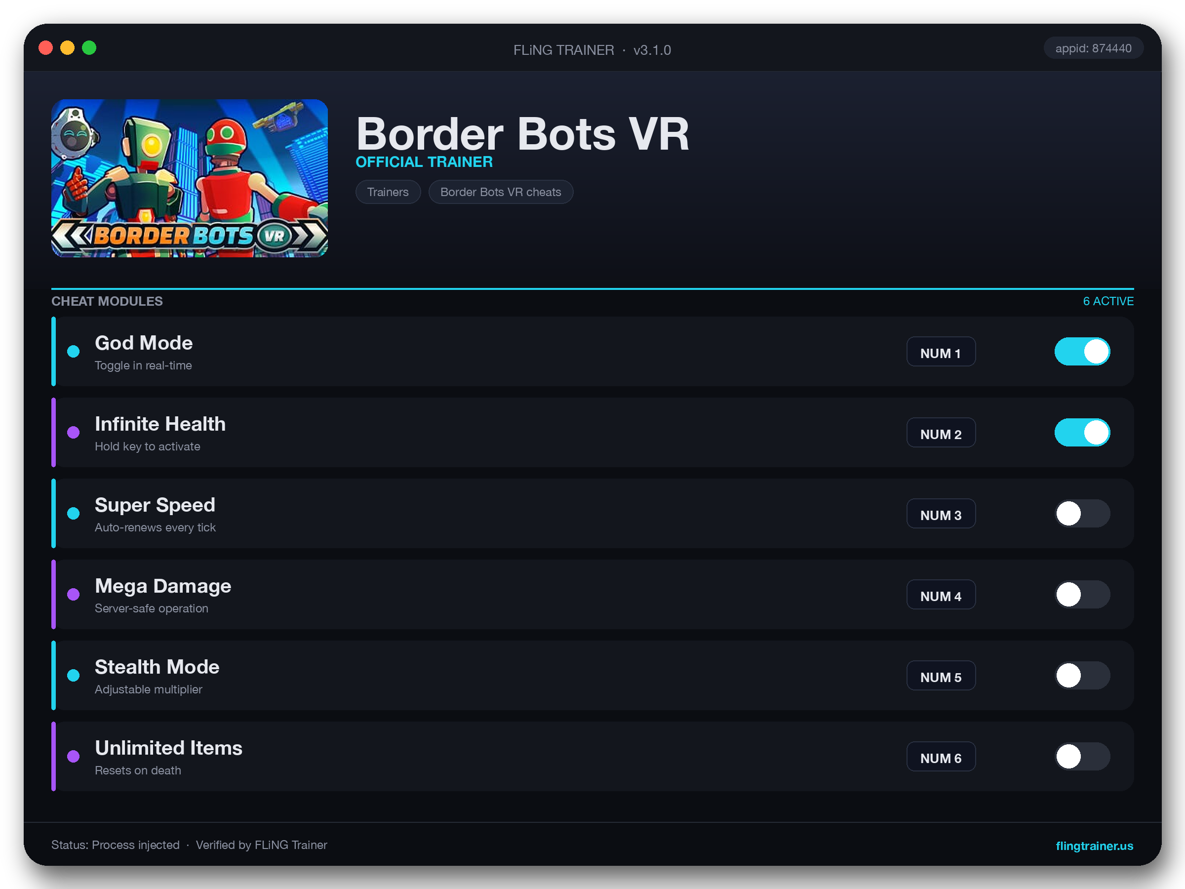 Border Bots VR Trainer interface