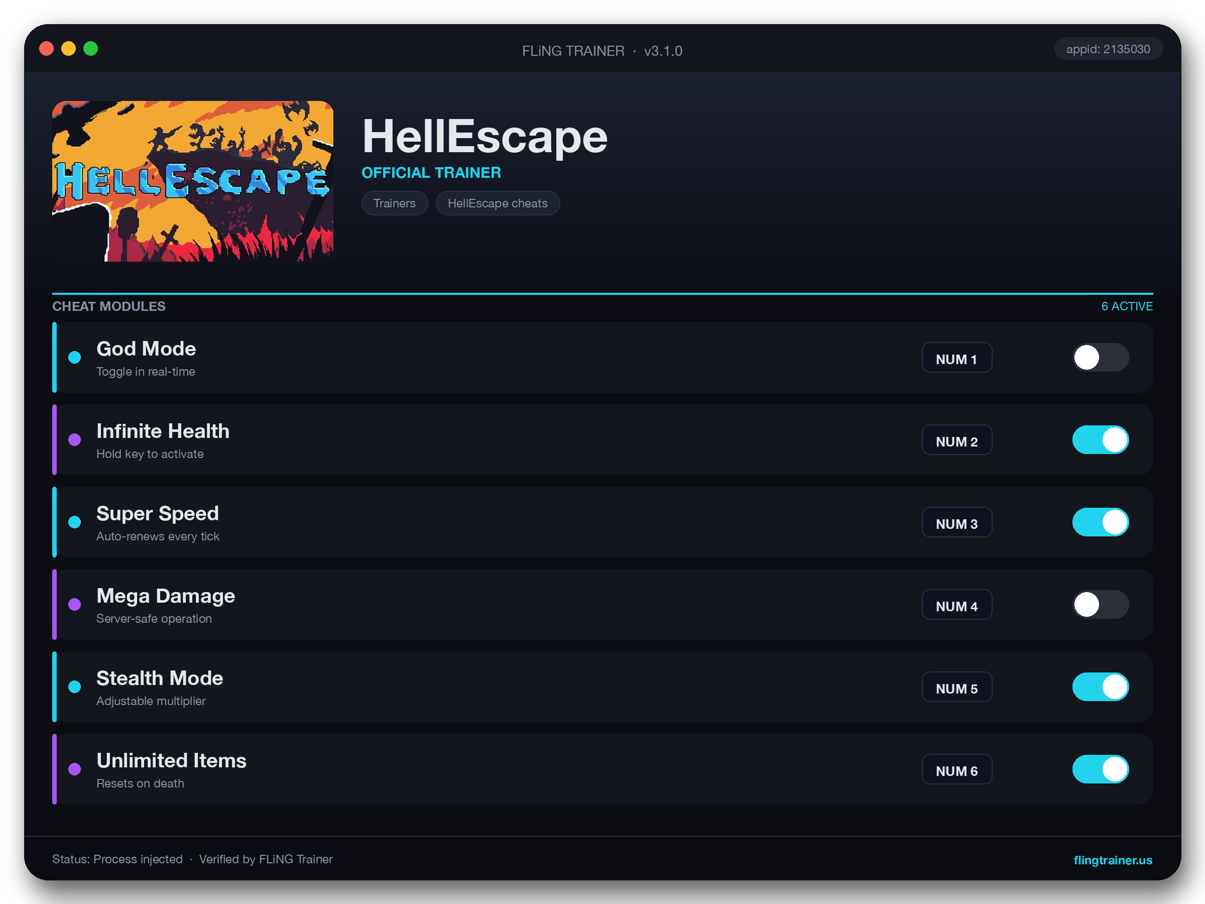 HellEscape Trainer interface