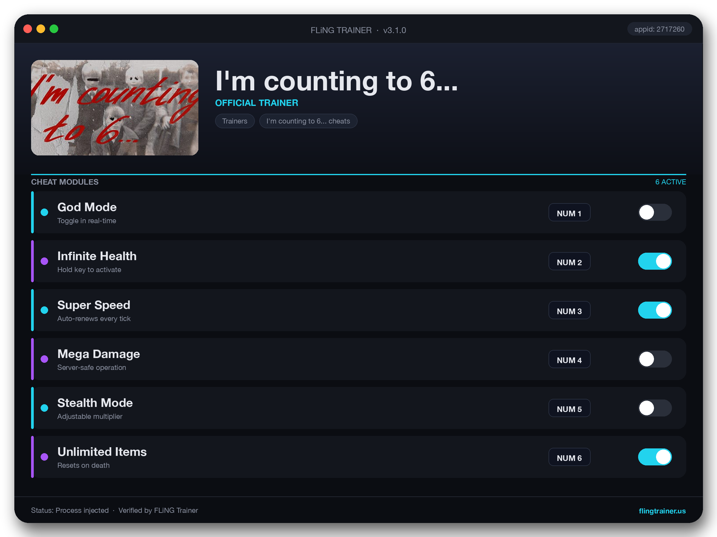 I'm counting to 6... Trainer interface