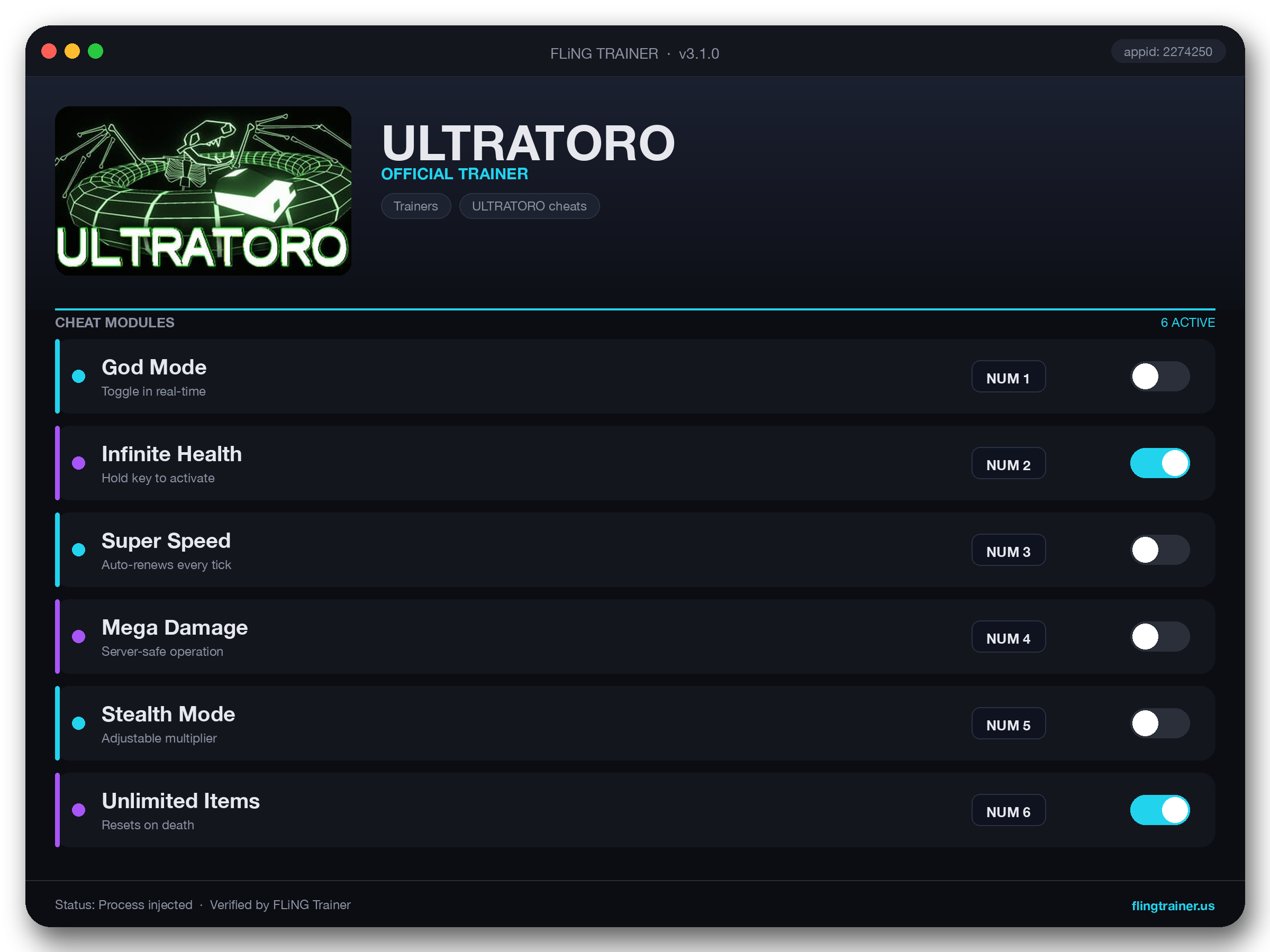 ULTRATORO Trainer interface