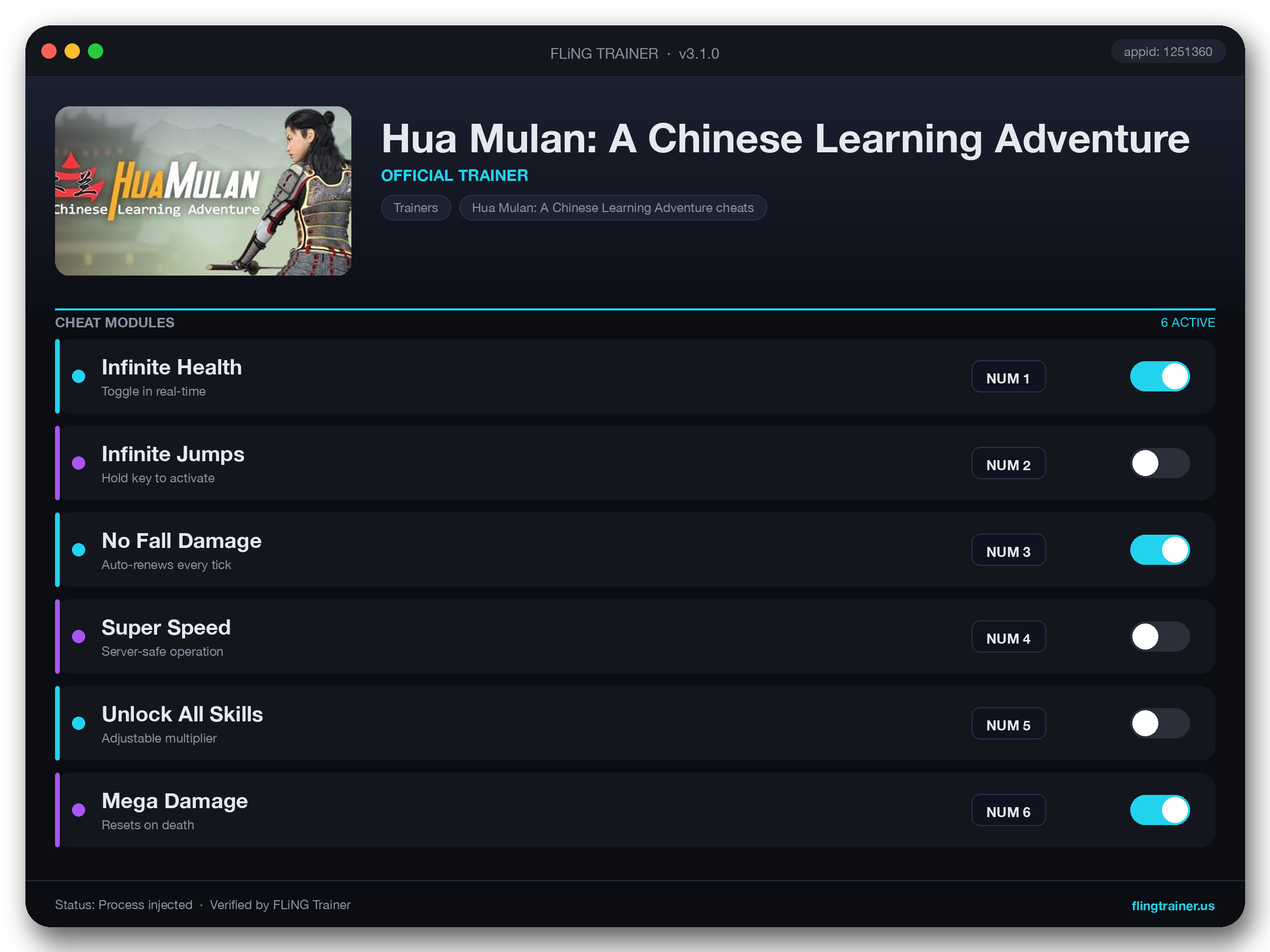 Hua Mulan: A Chinese Learning Adventure Trainer interface