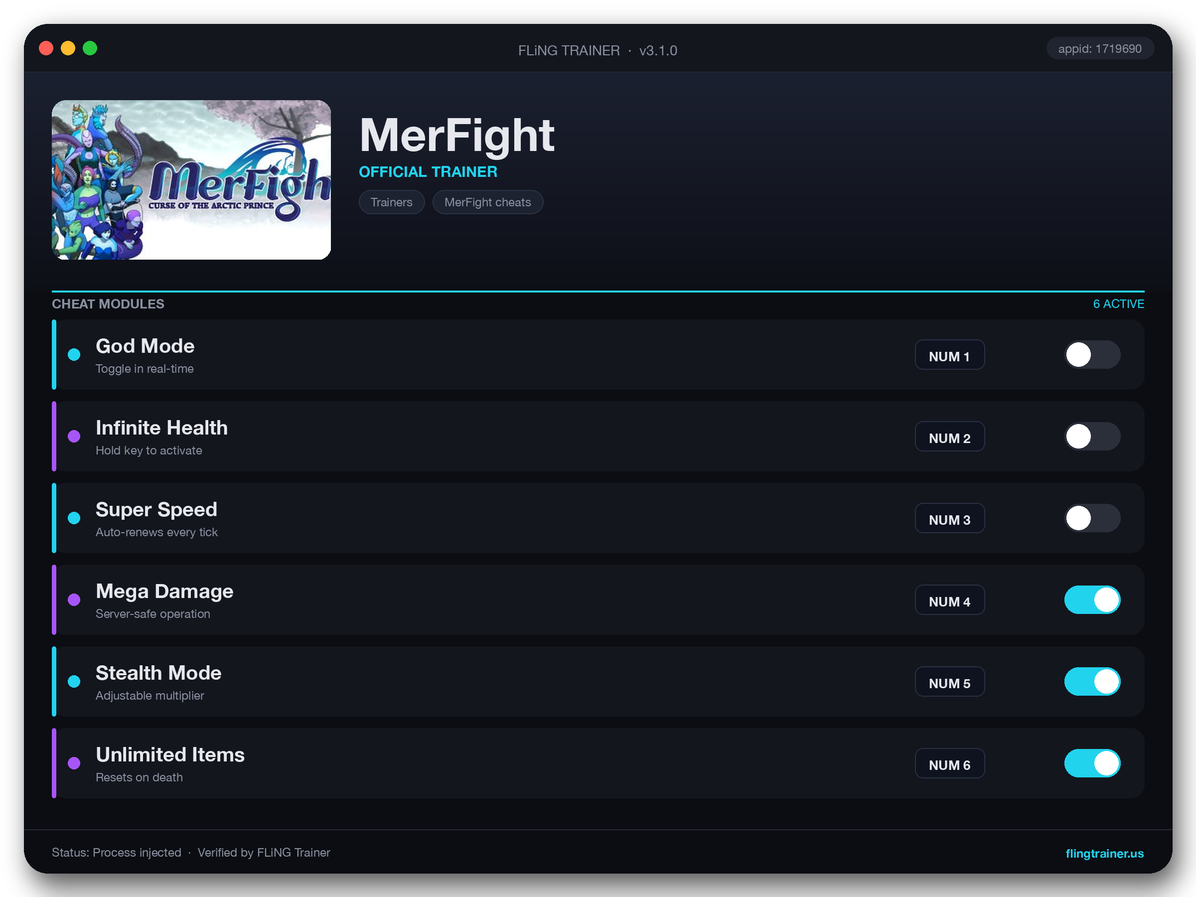 MerFight Trainer interface