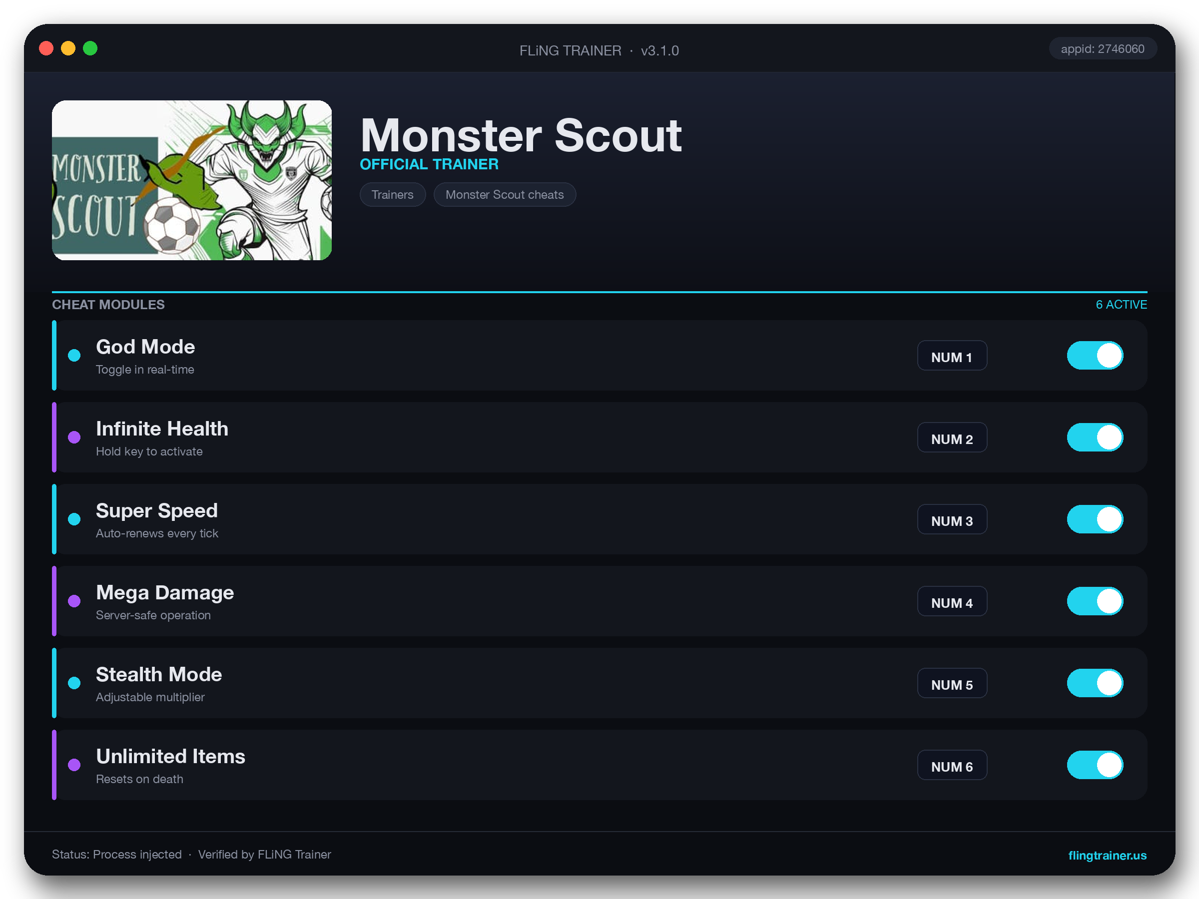 Monster Scout Trainer interface