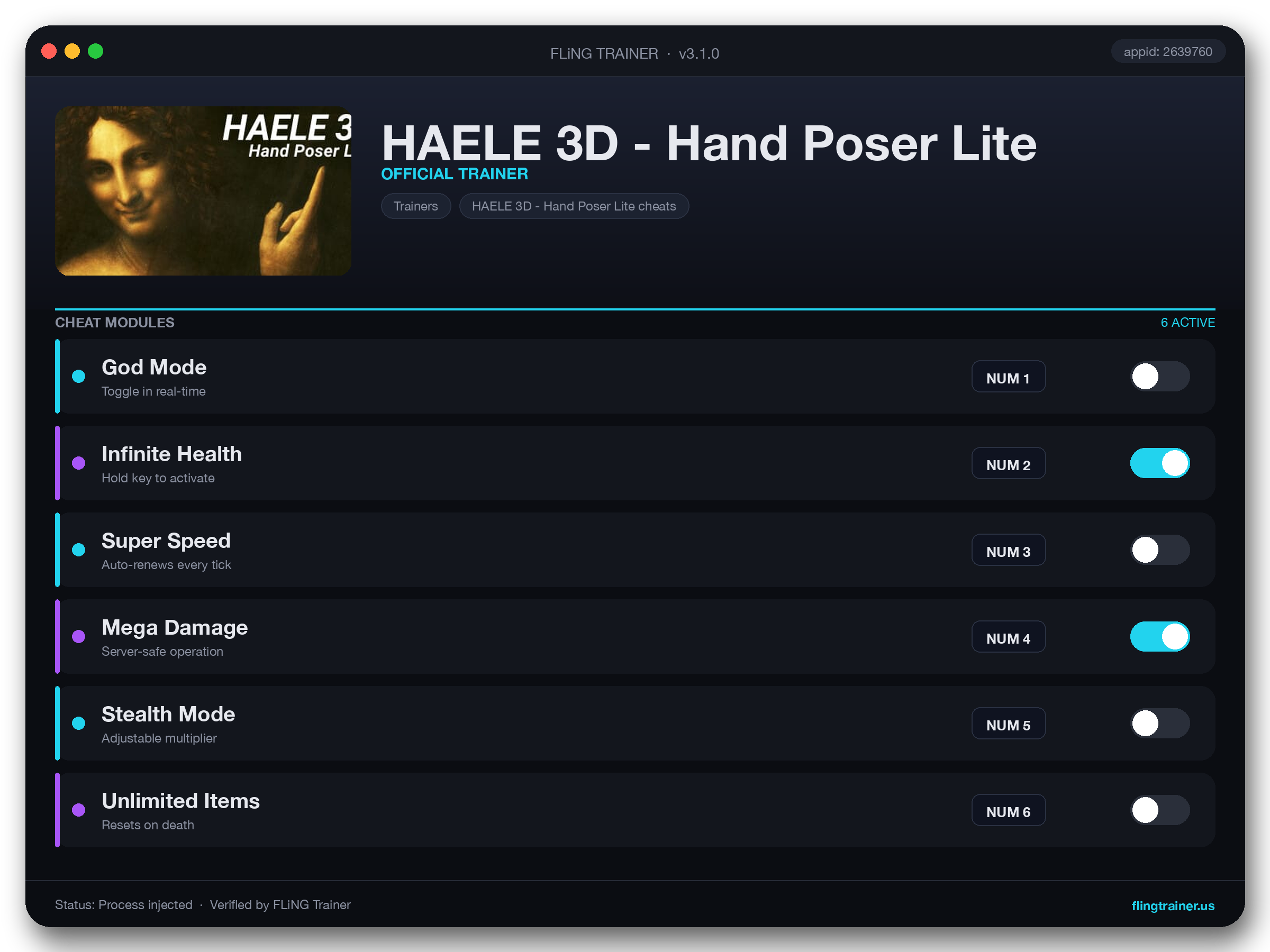 HAELE 3D - Hand Poser Lite Trainer interface