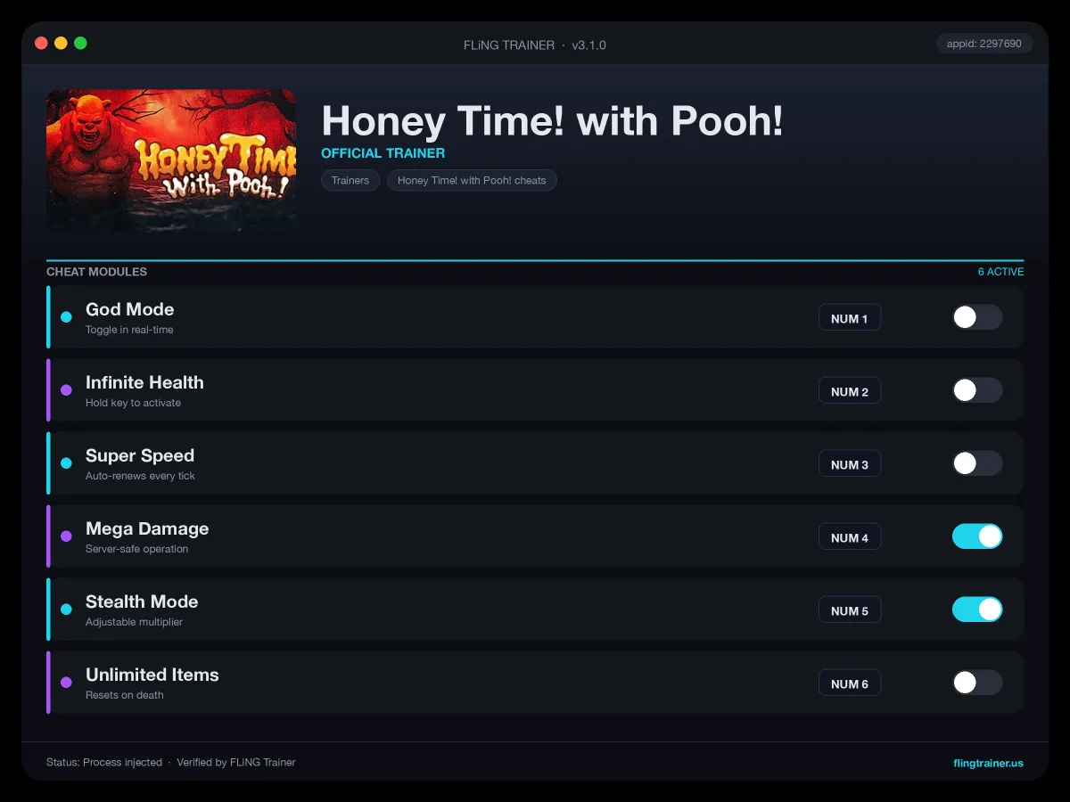 Honey Time! with Pooh! Trainer interface