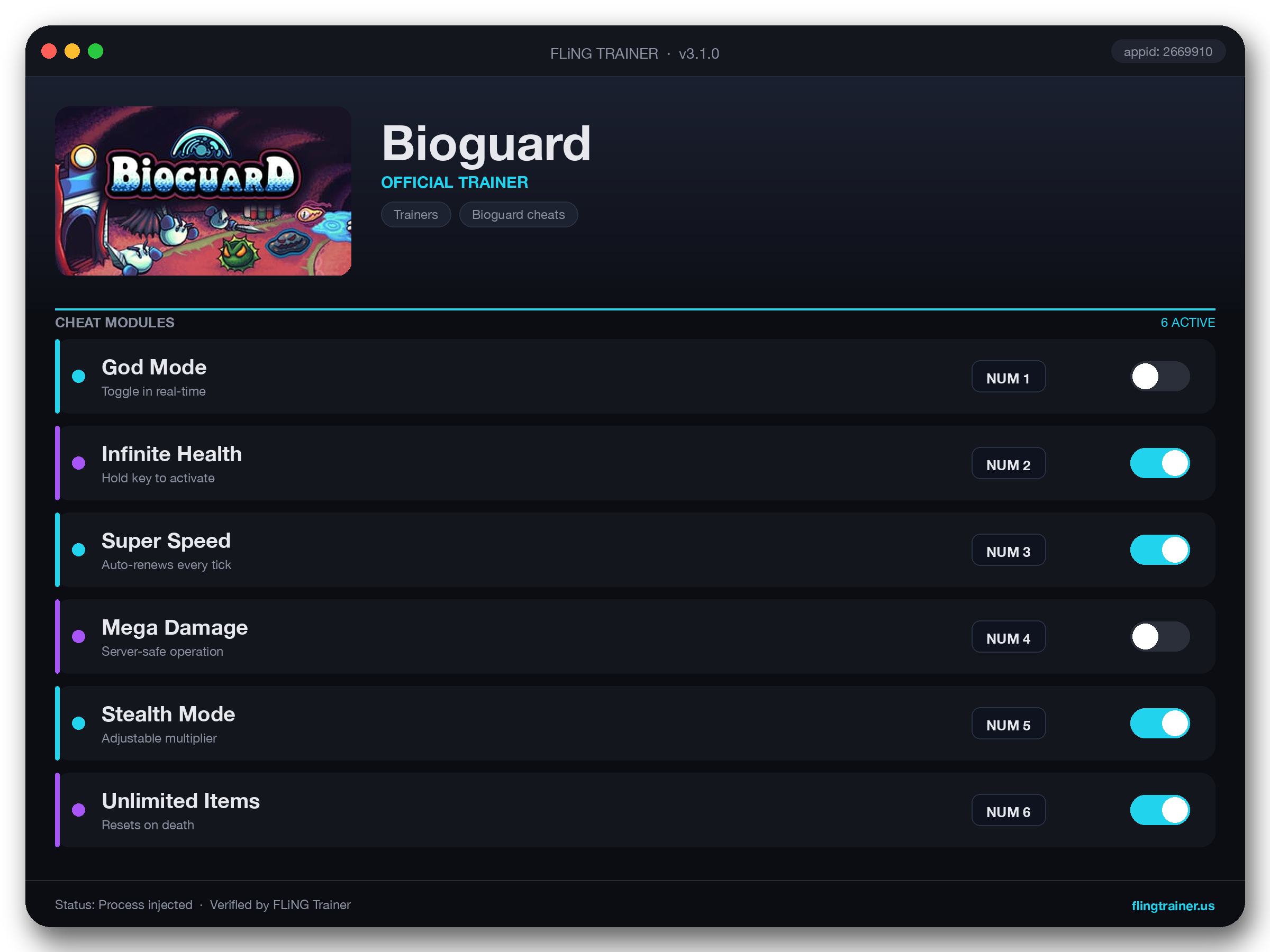 Bioguard Trainer interface