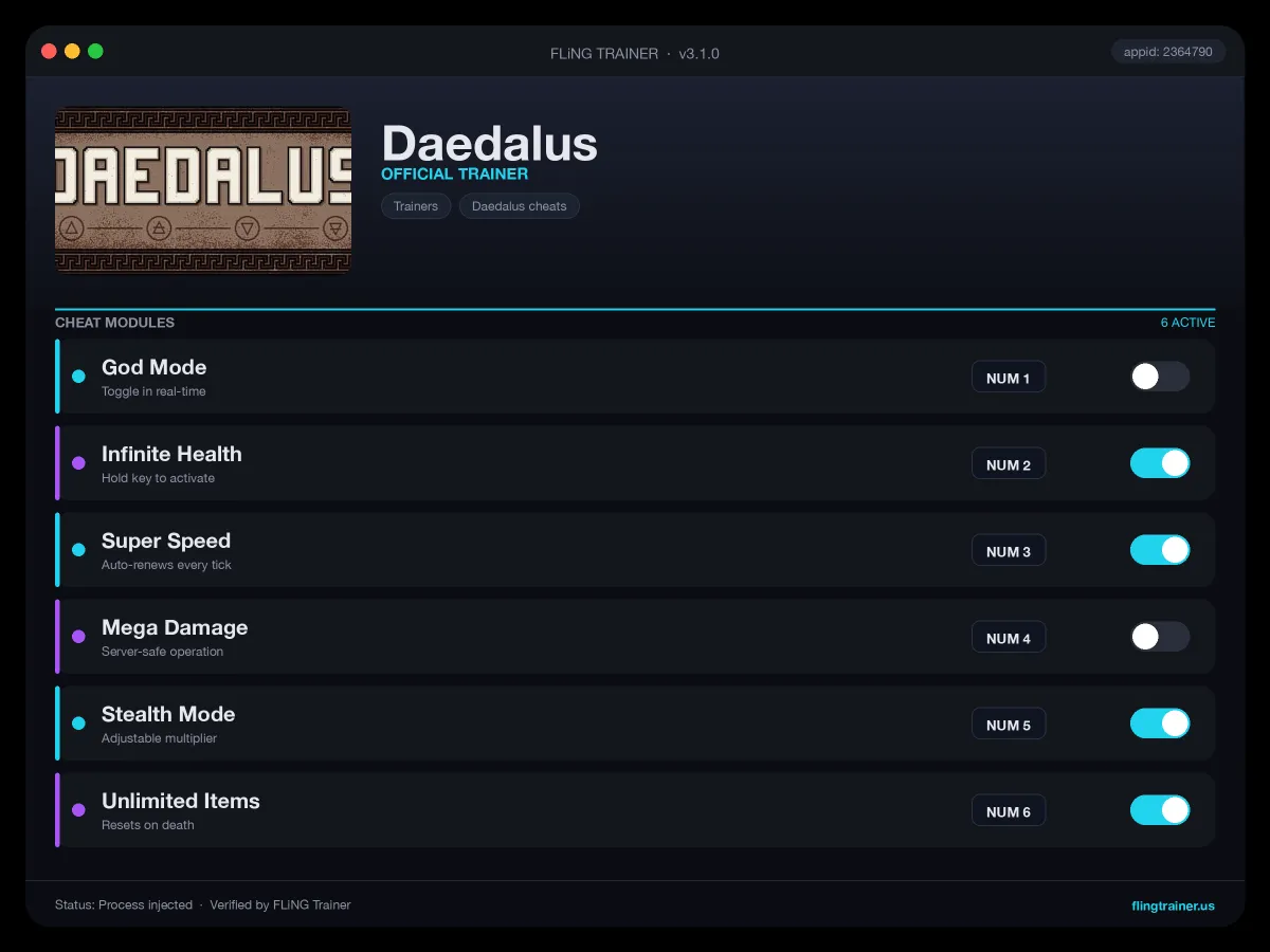 Daedalus Trainer interface