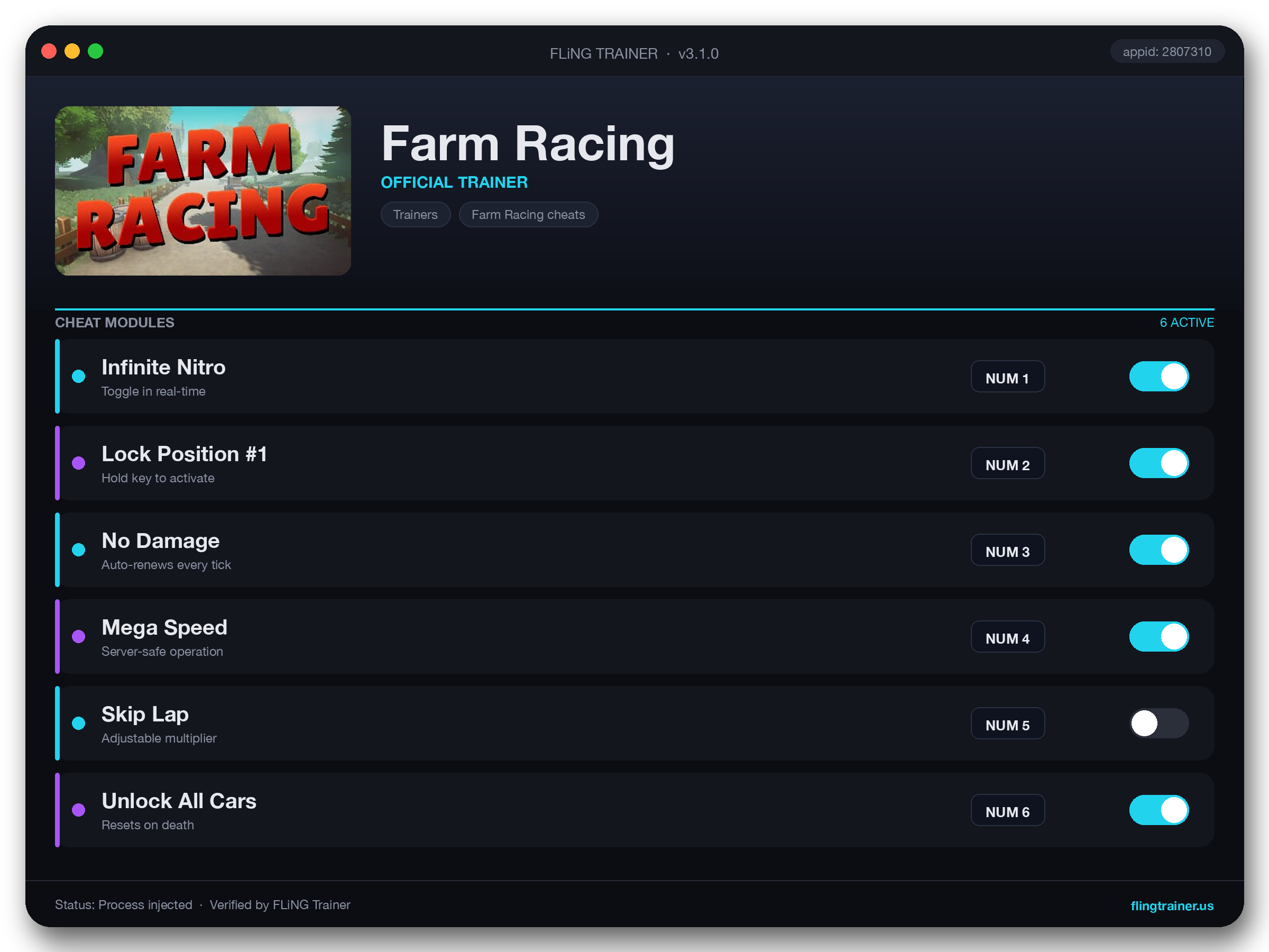 Farm Racing Trainer interface