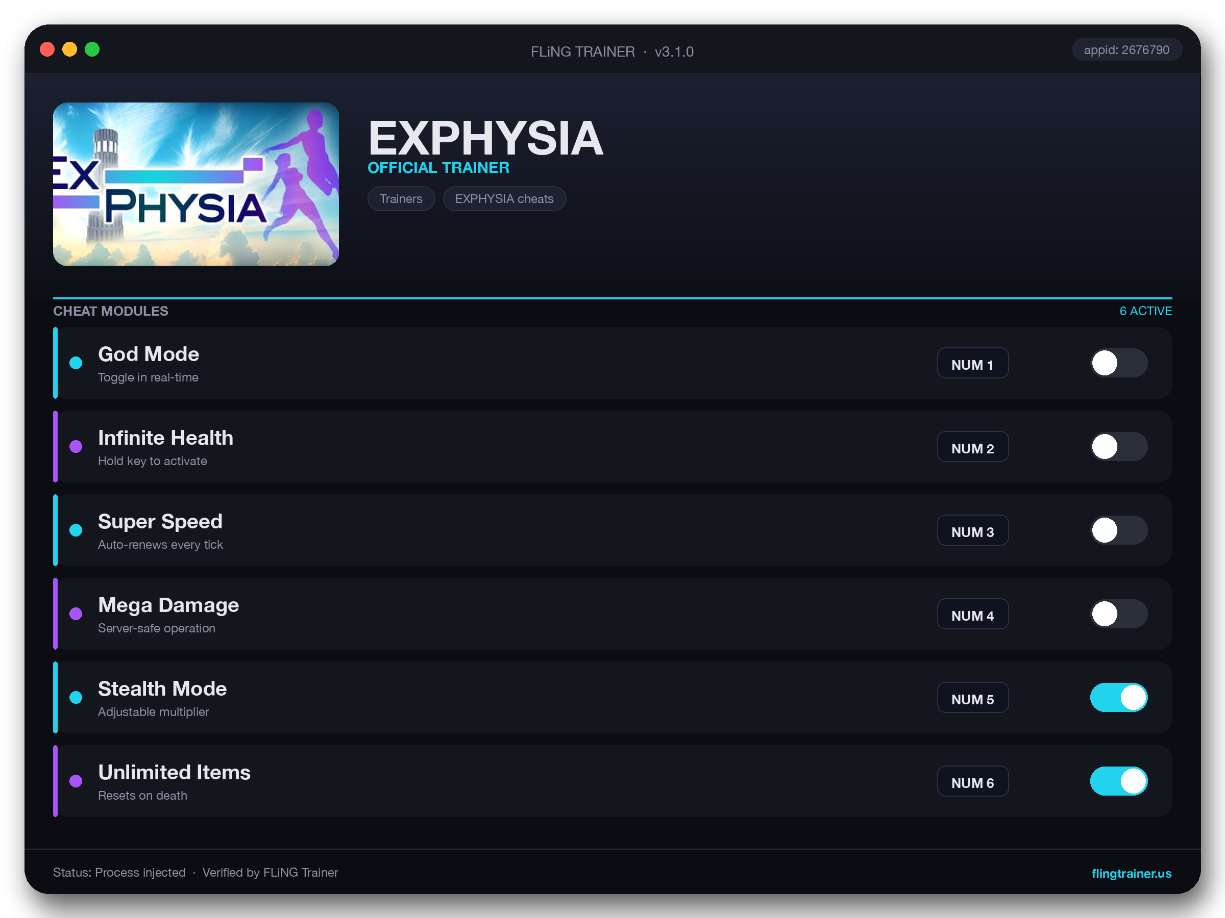EXPHYSIA Trainer interface