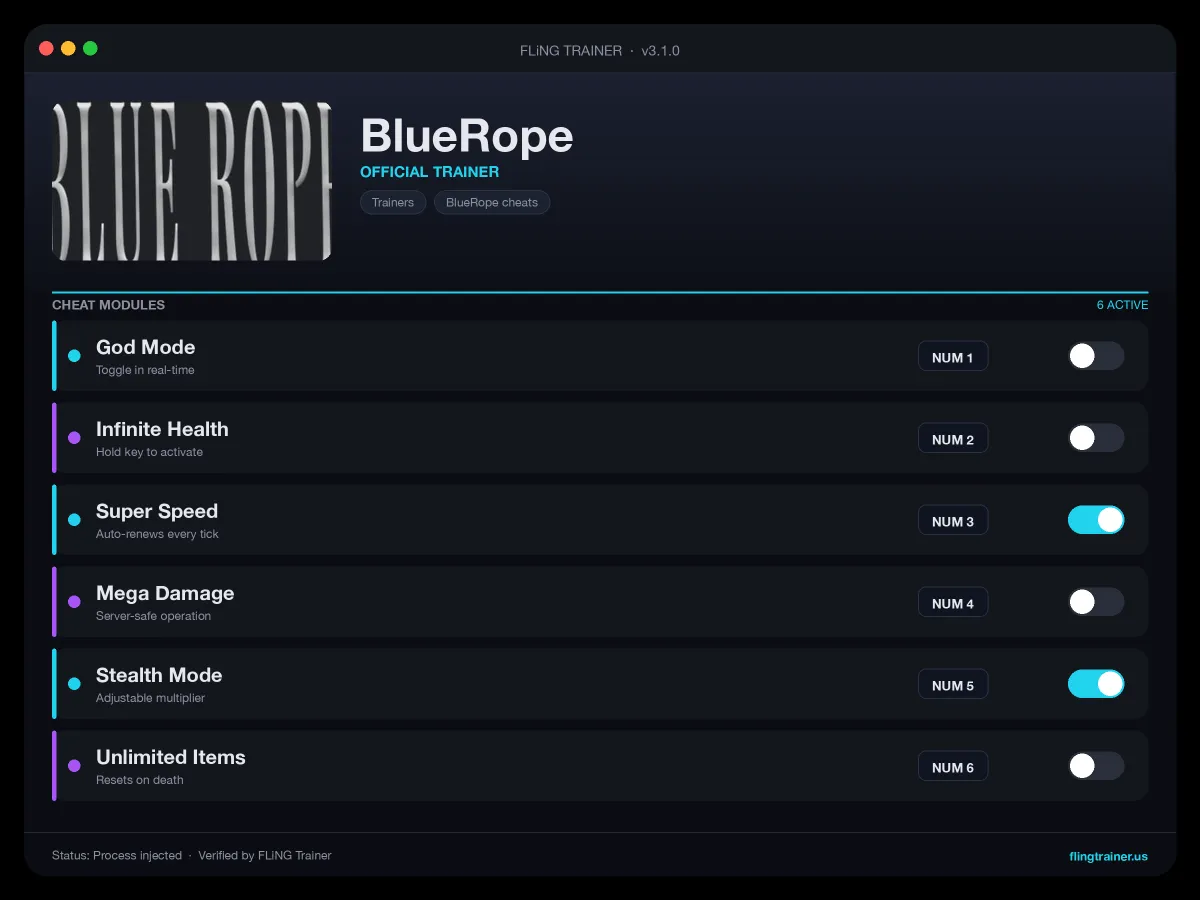 BlueRope Trainer interface
