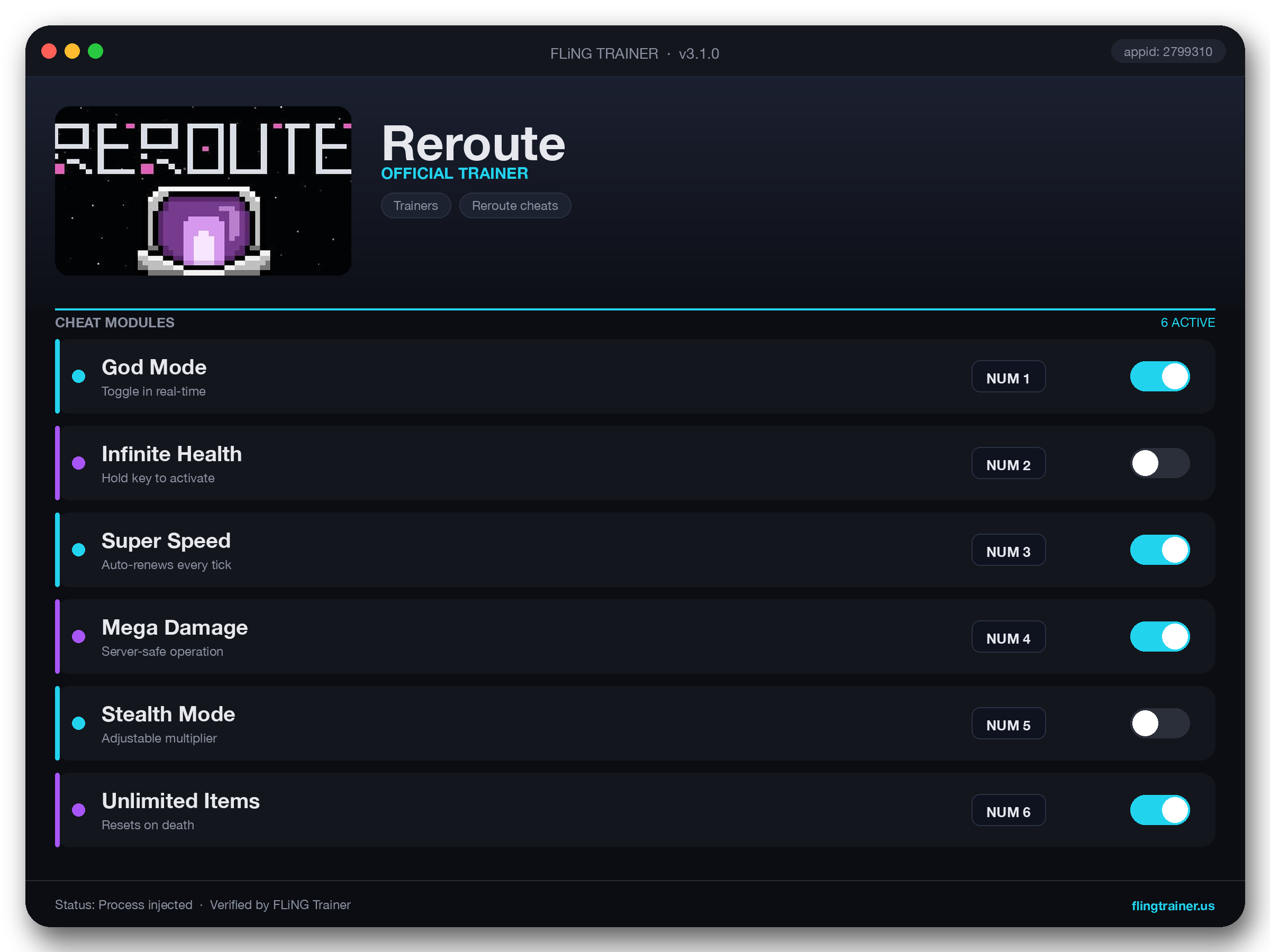 Reroute Trainer interface