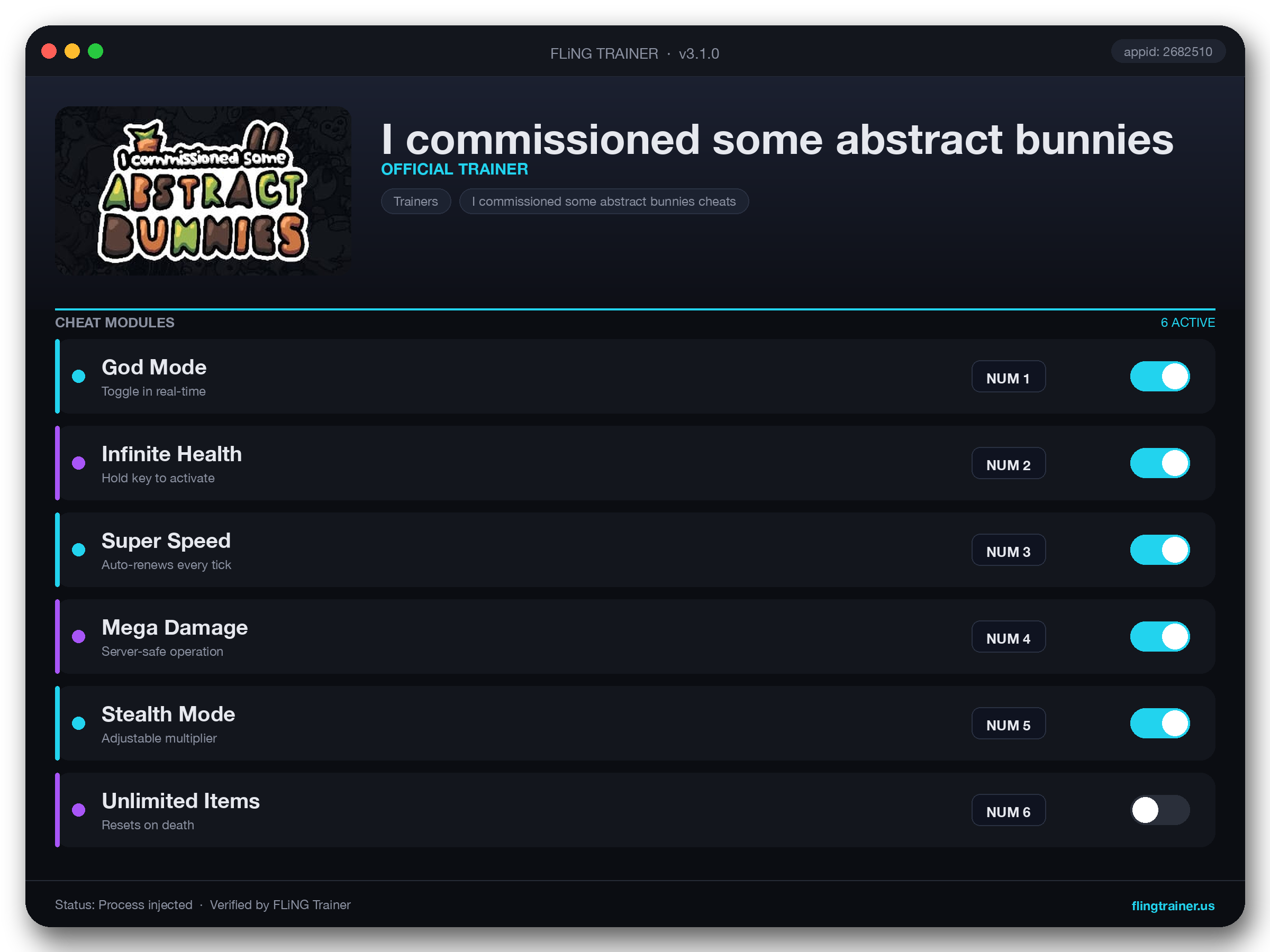 I commissioned some abstract bunnies Trainer interface