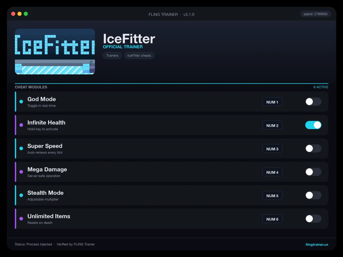IceFitter Trainer interface