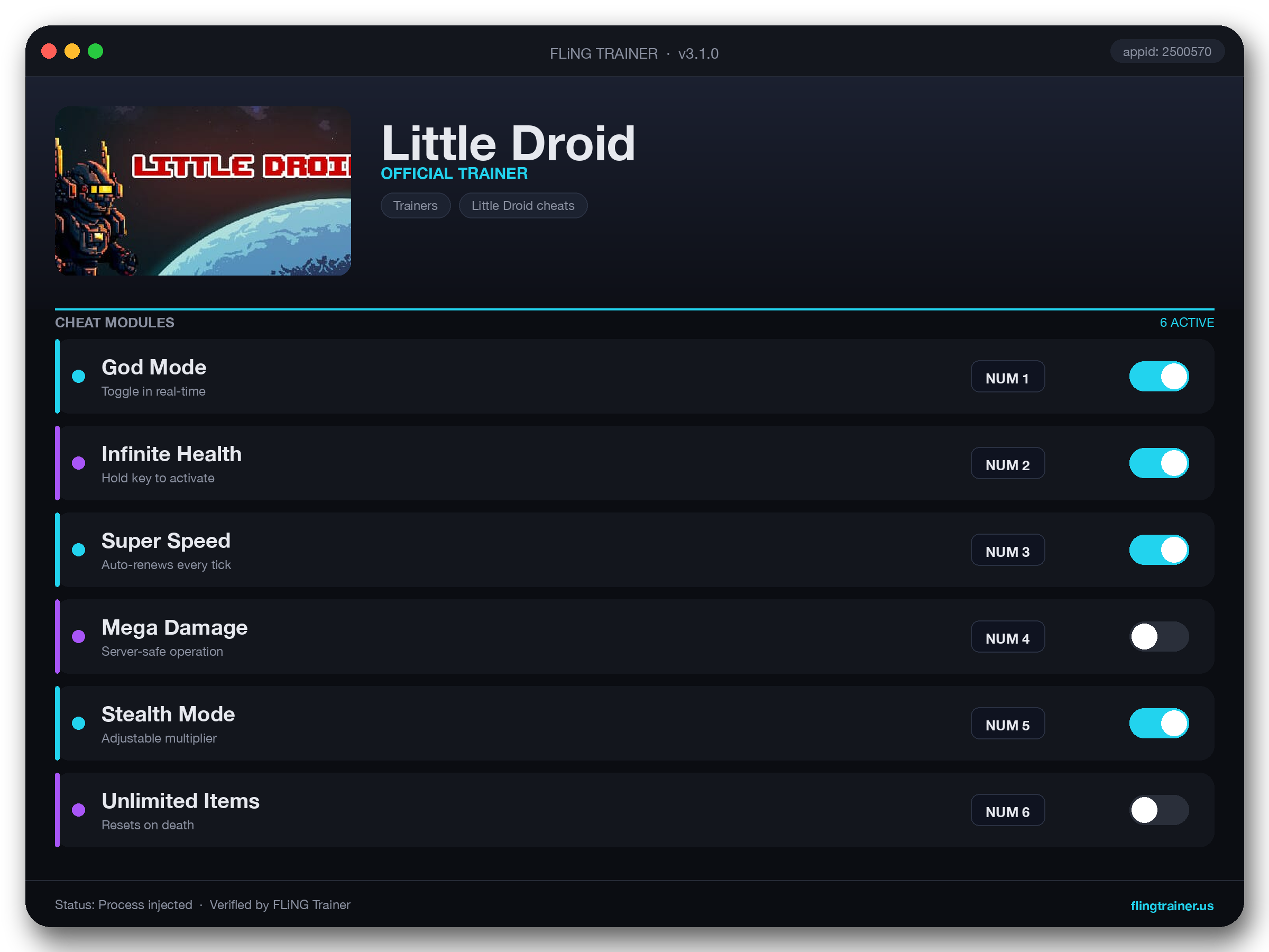 Little Droid Trainer interface