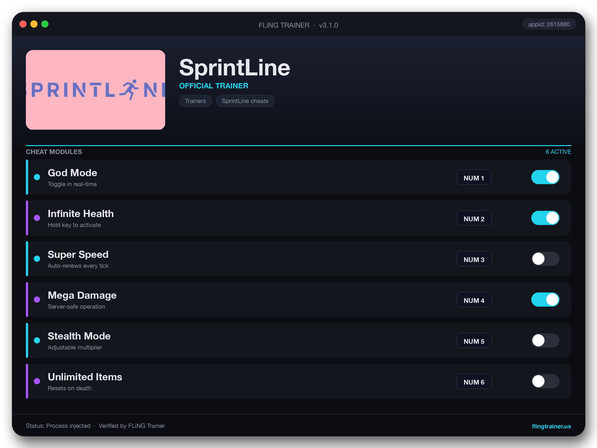 SprintLine Trainer interface