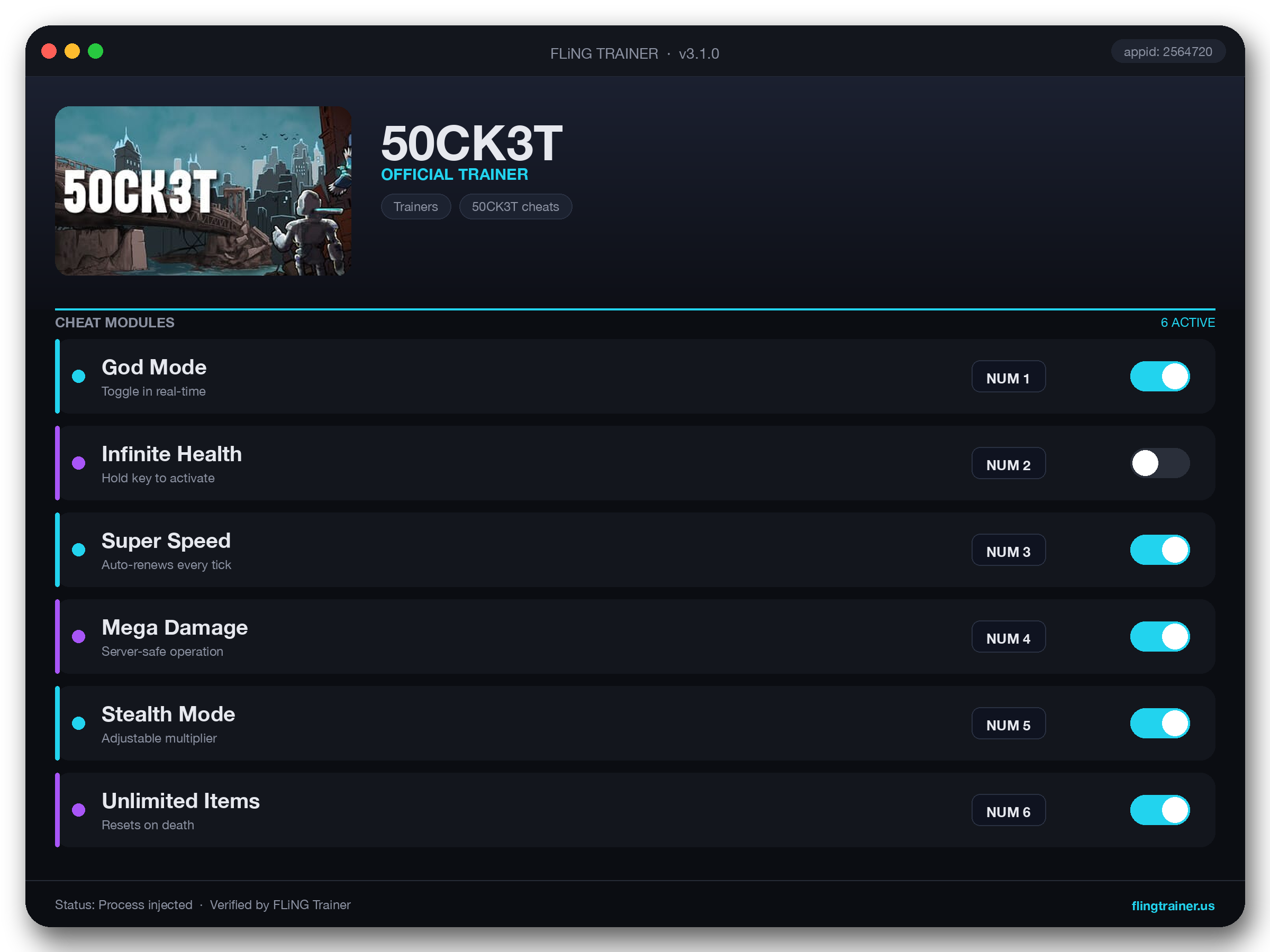 50CK3T Trainer interface