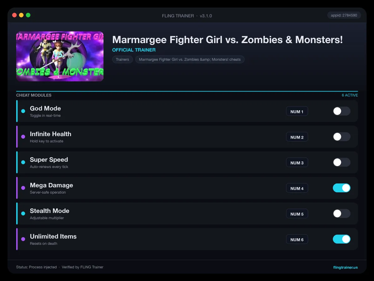 Marmargee Fighter Girl vs. Zombies & Monsters! Trainer interface