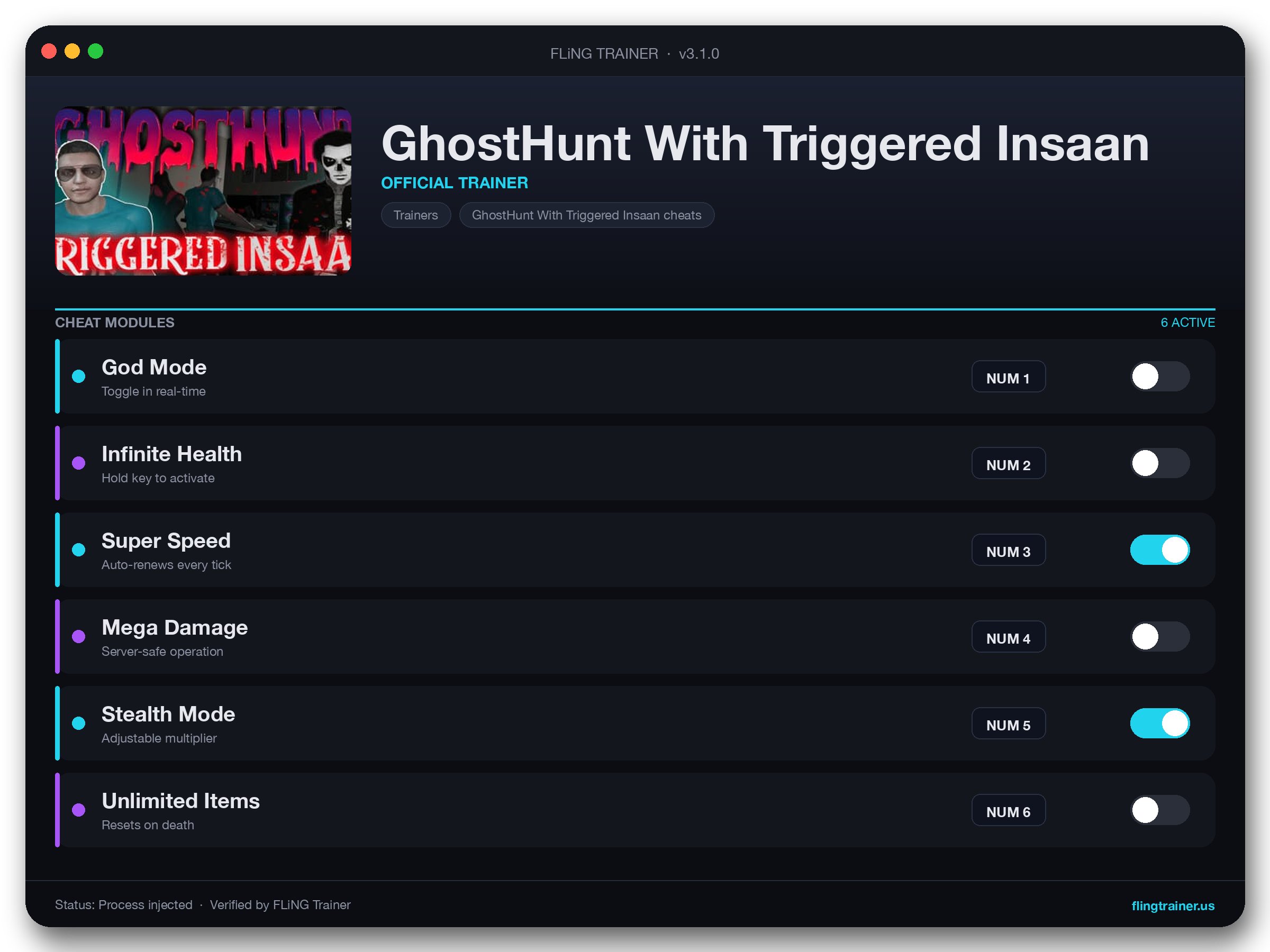 GhostHunt With Triggered Insaan Trainer interface