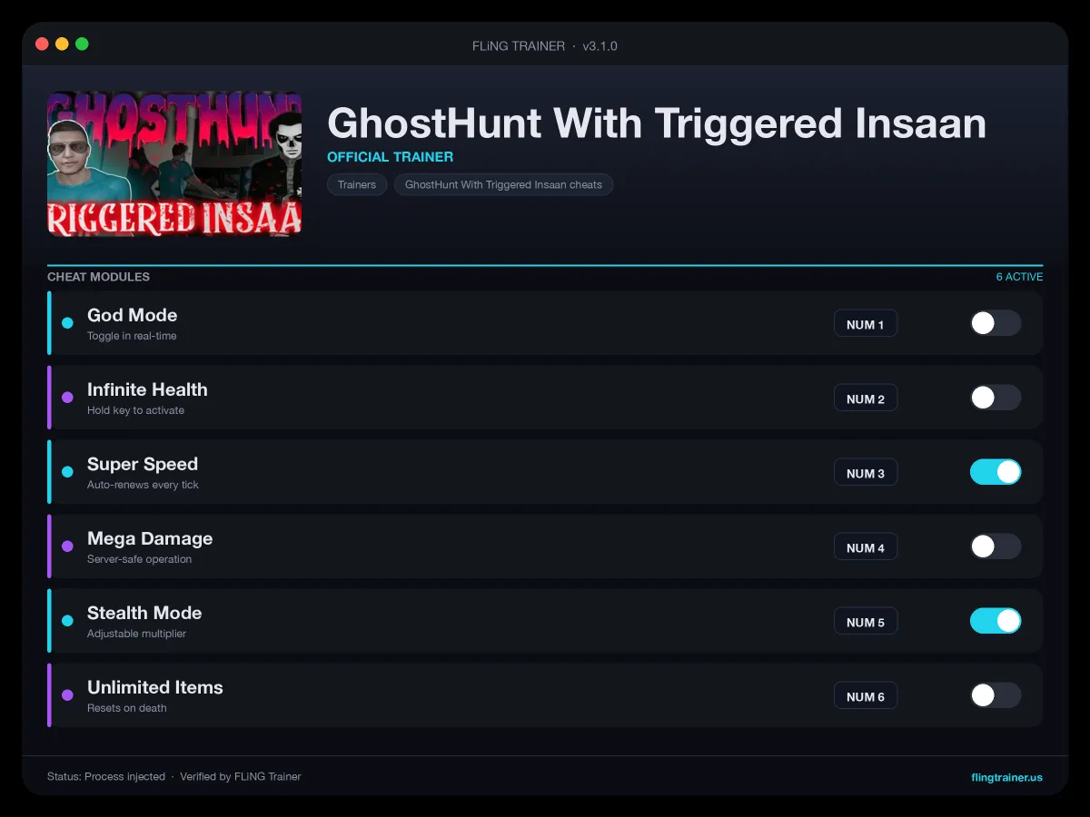 GhostHunt With Triggered Insaan Trainer interface