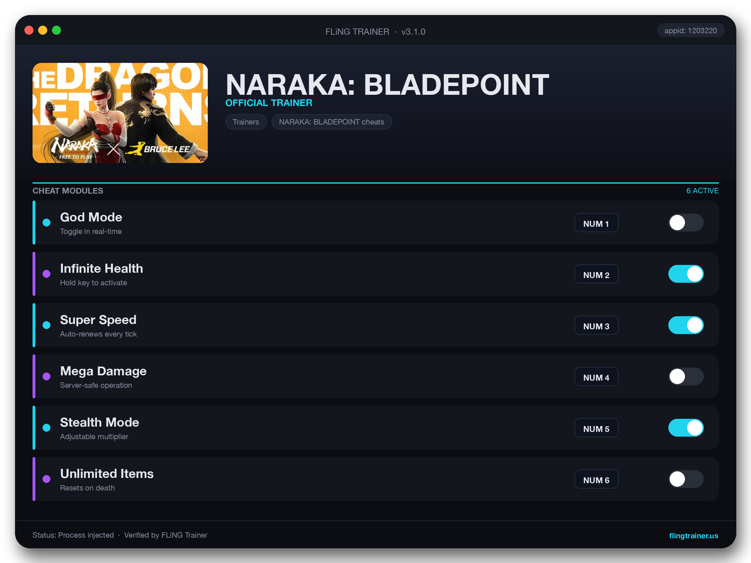 NARAKA: BLADEPOINT Trainer interface