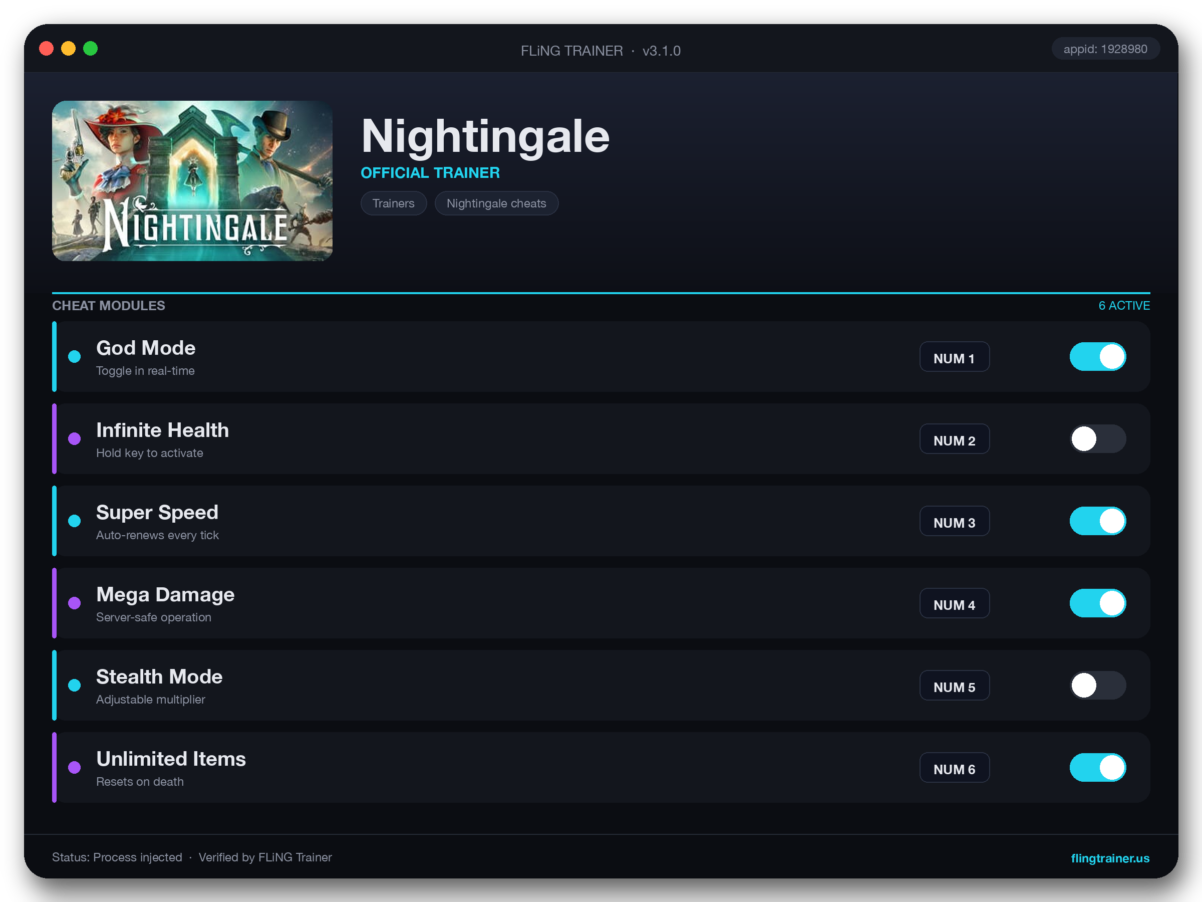 Nightingale Trainer interface