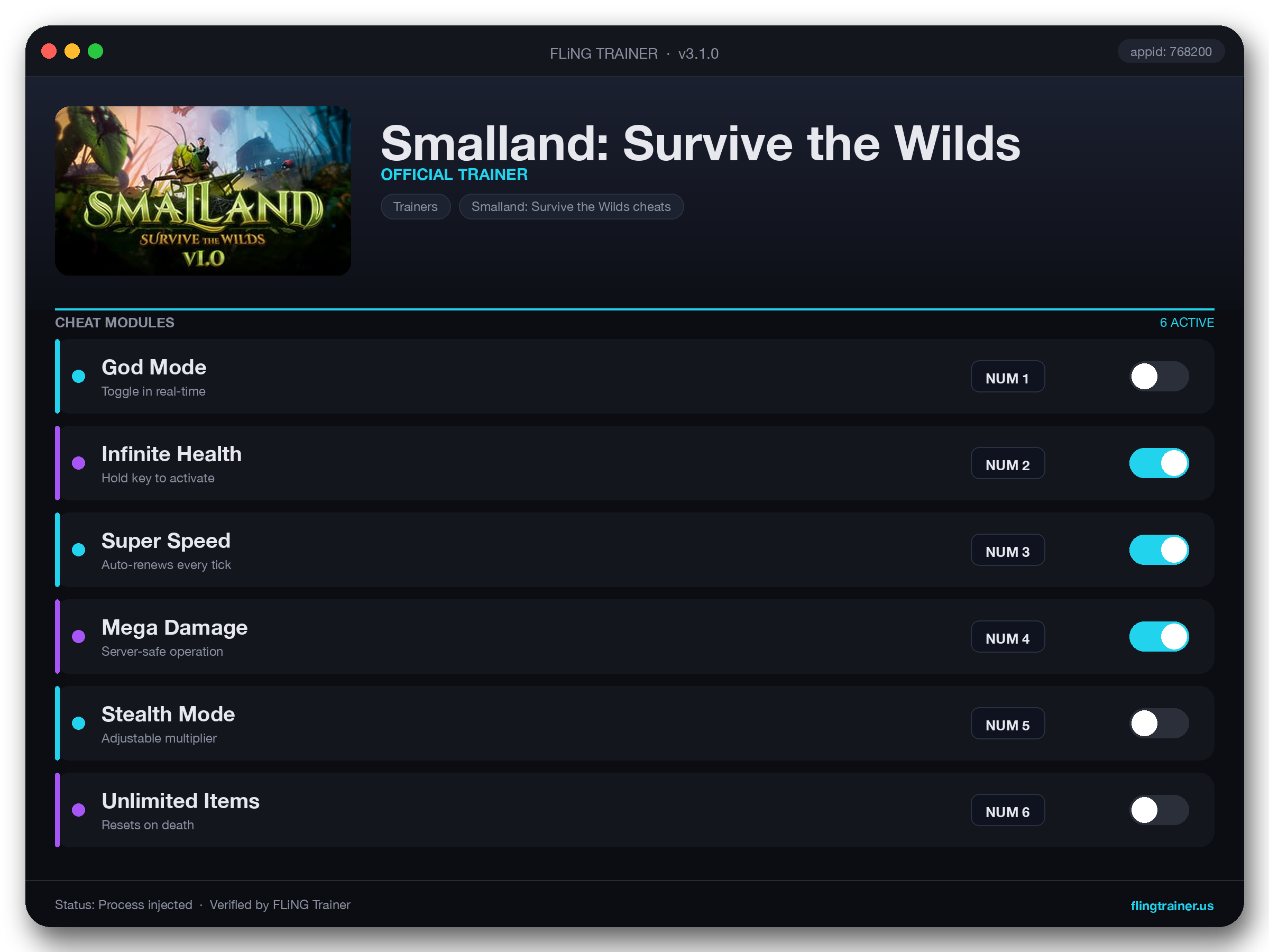 Smalland: Survive the Wilds Trainer interface