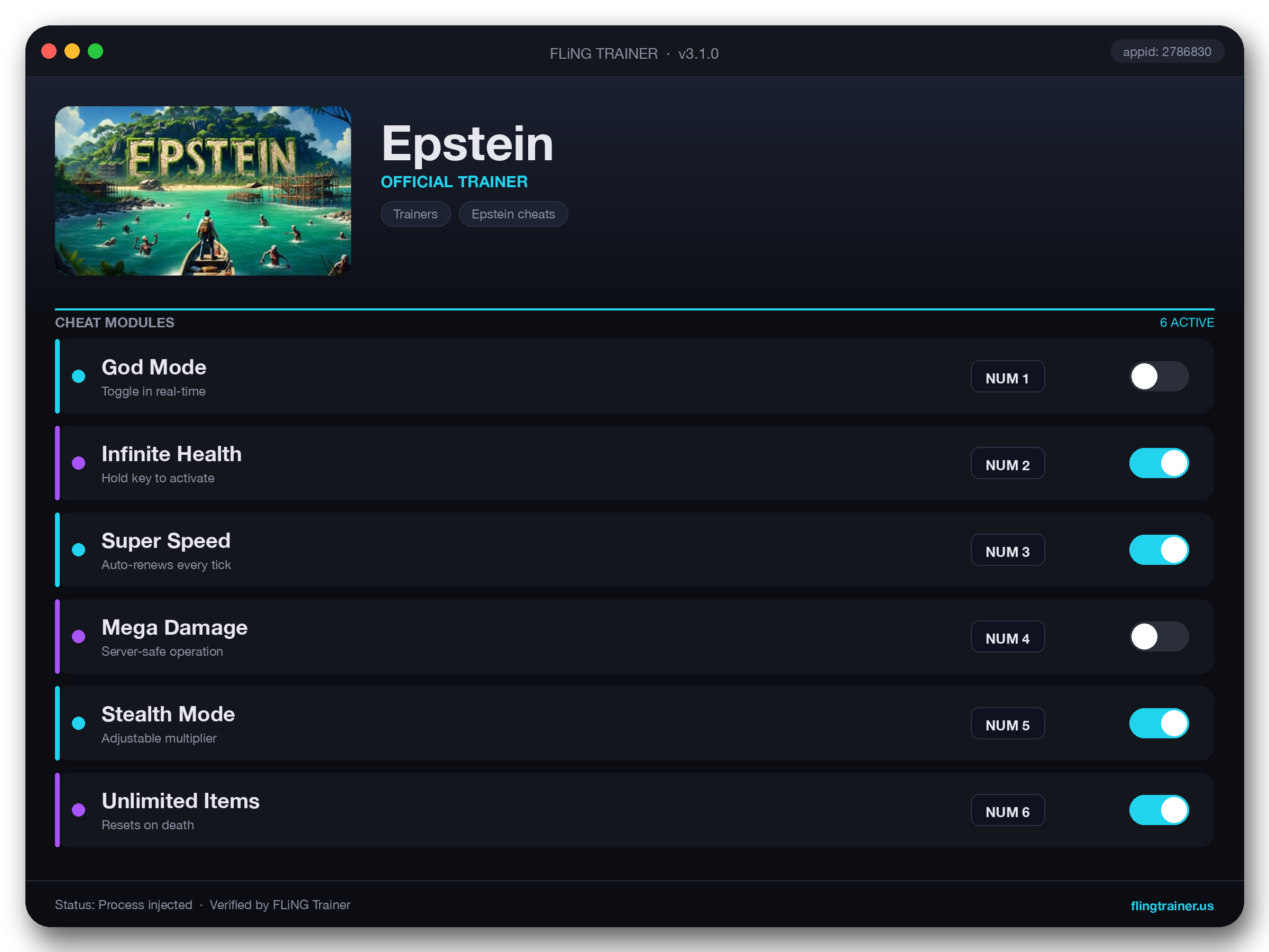 Epstein Trainer interface