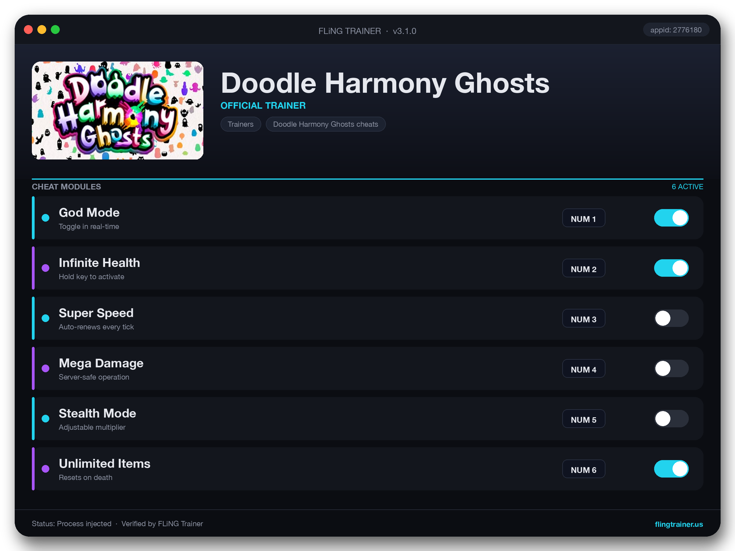 Doodle Harmony Ghosts Trainer interface