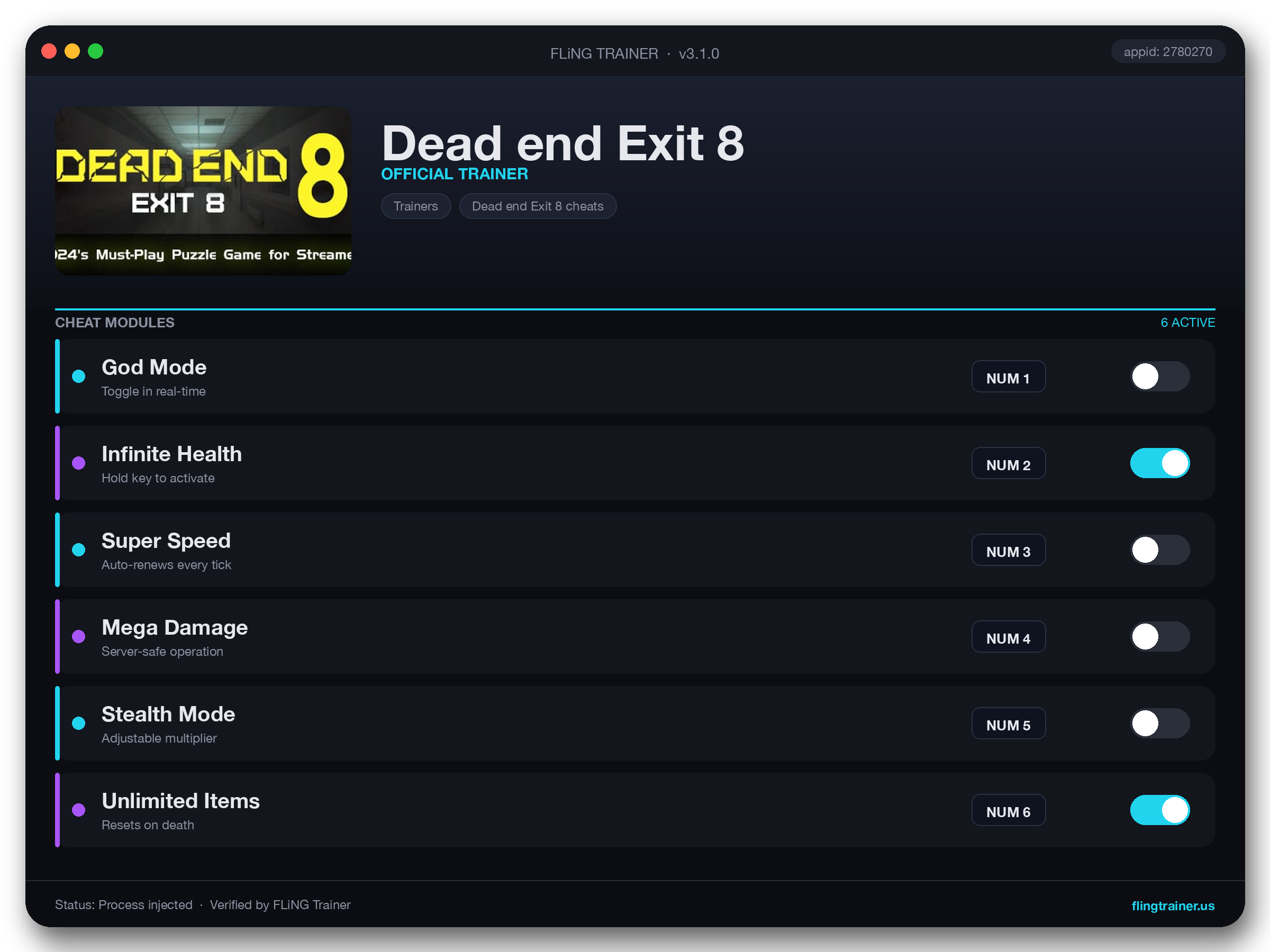 Dead end Exit 8 Trainer interface