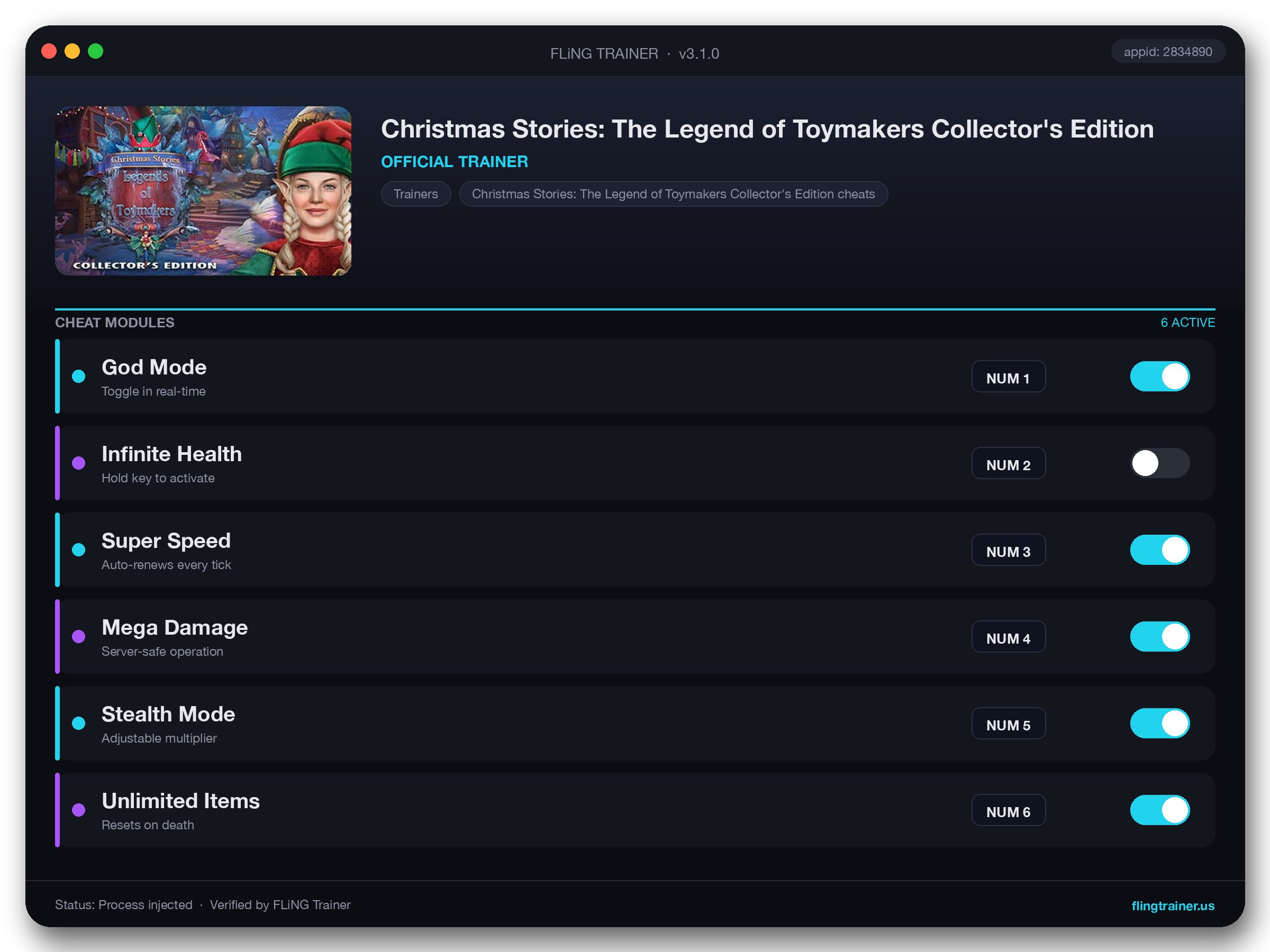 Christmas Stories: The Legend of Toymakers Collector's Edition Trainer interface