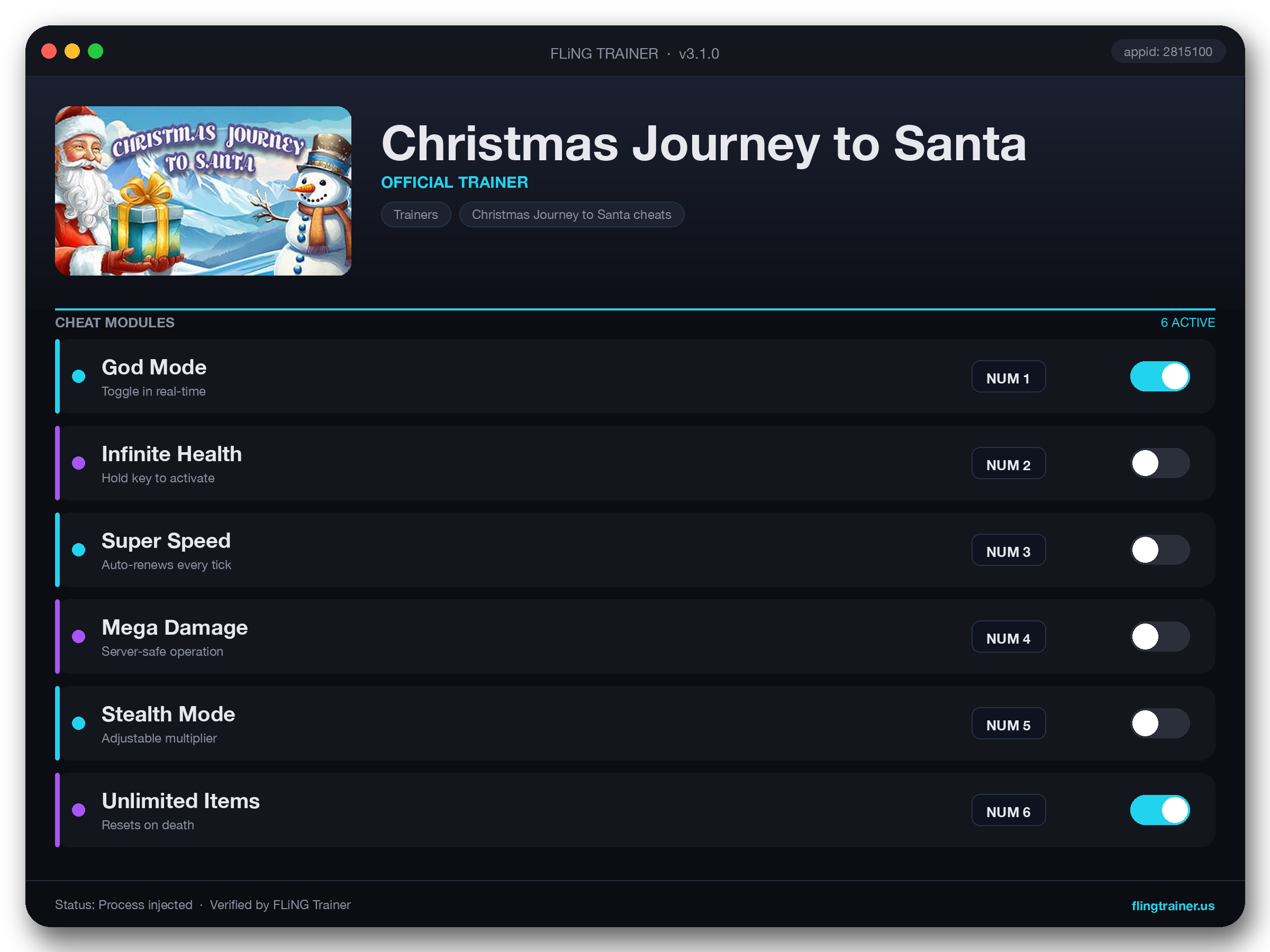 Christmas Journey to Santa Trainer interface