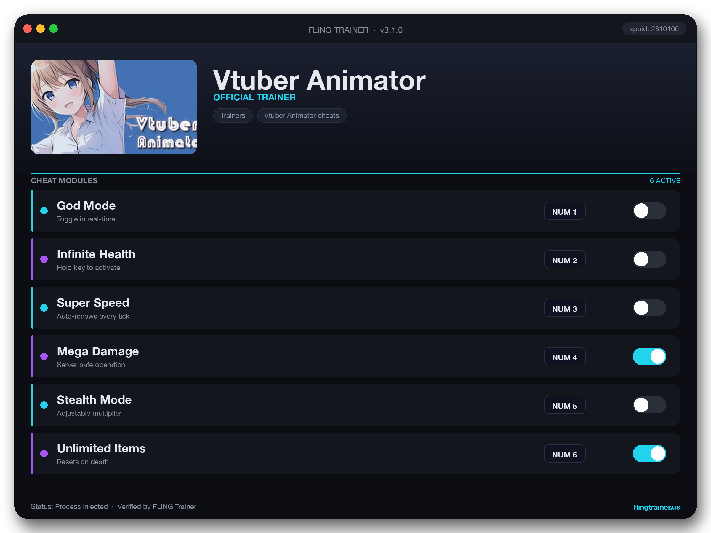 Vtuber Animator Trainer interface