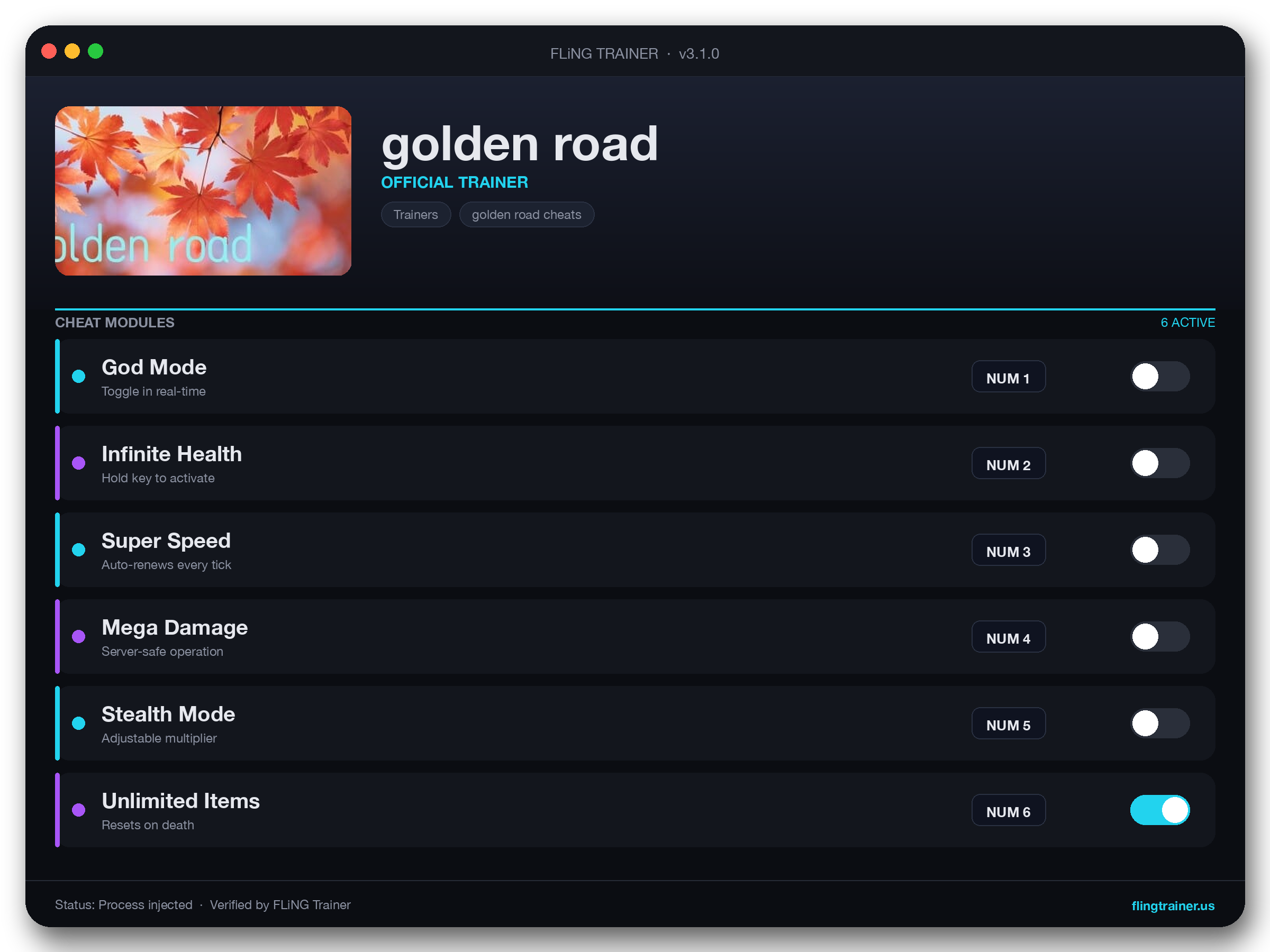 golden road Trainer interface