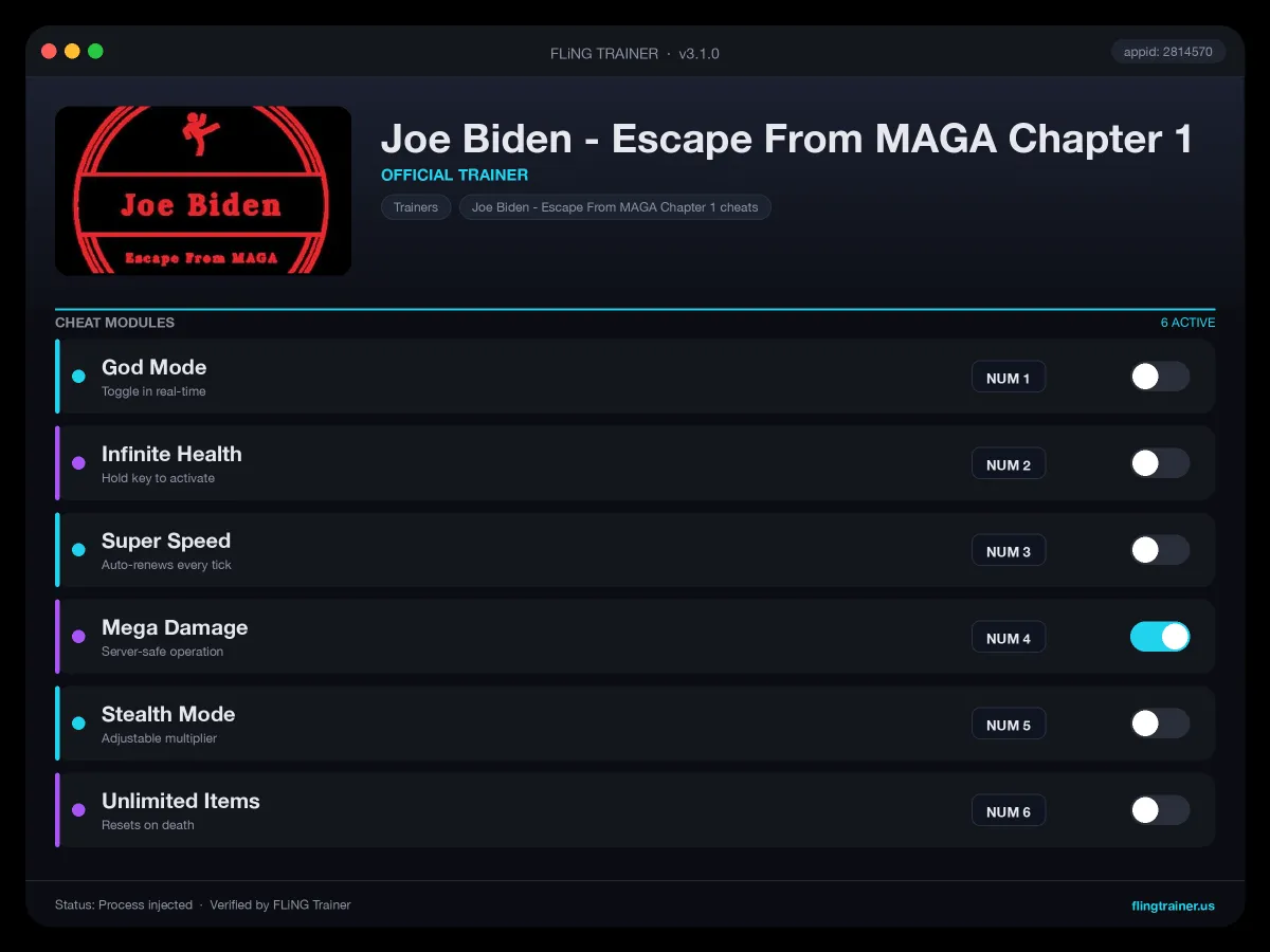 Joe Biden - Escape From MAGA Chapter 1 Trainer interface