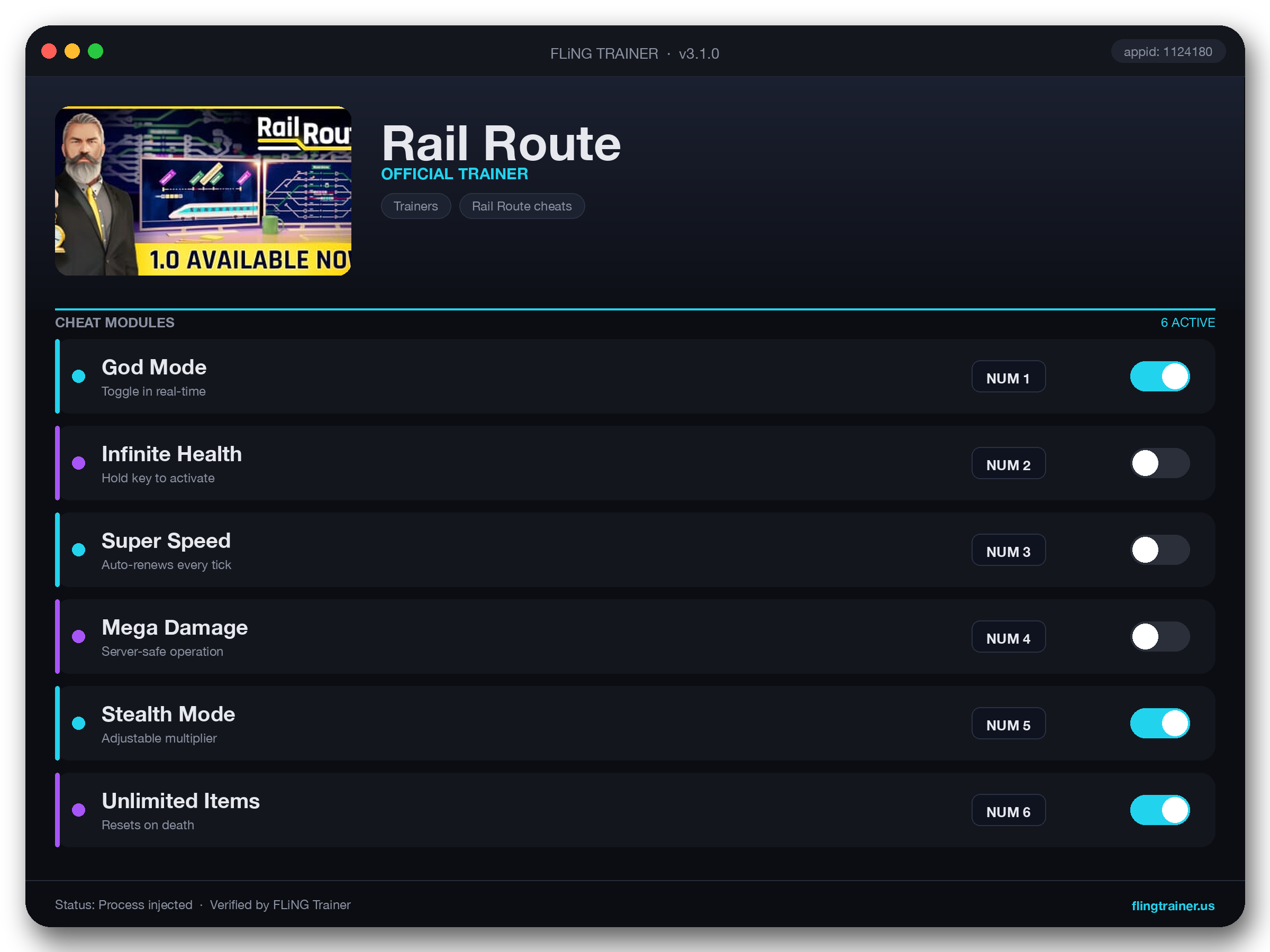 Rail Route Trainer interface