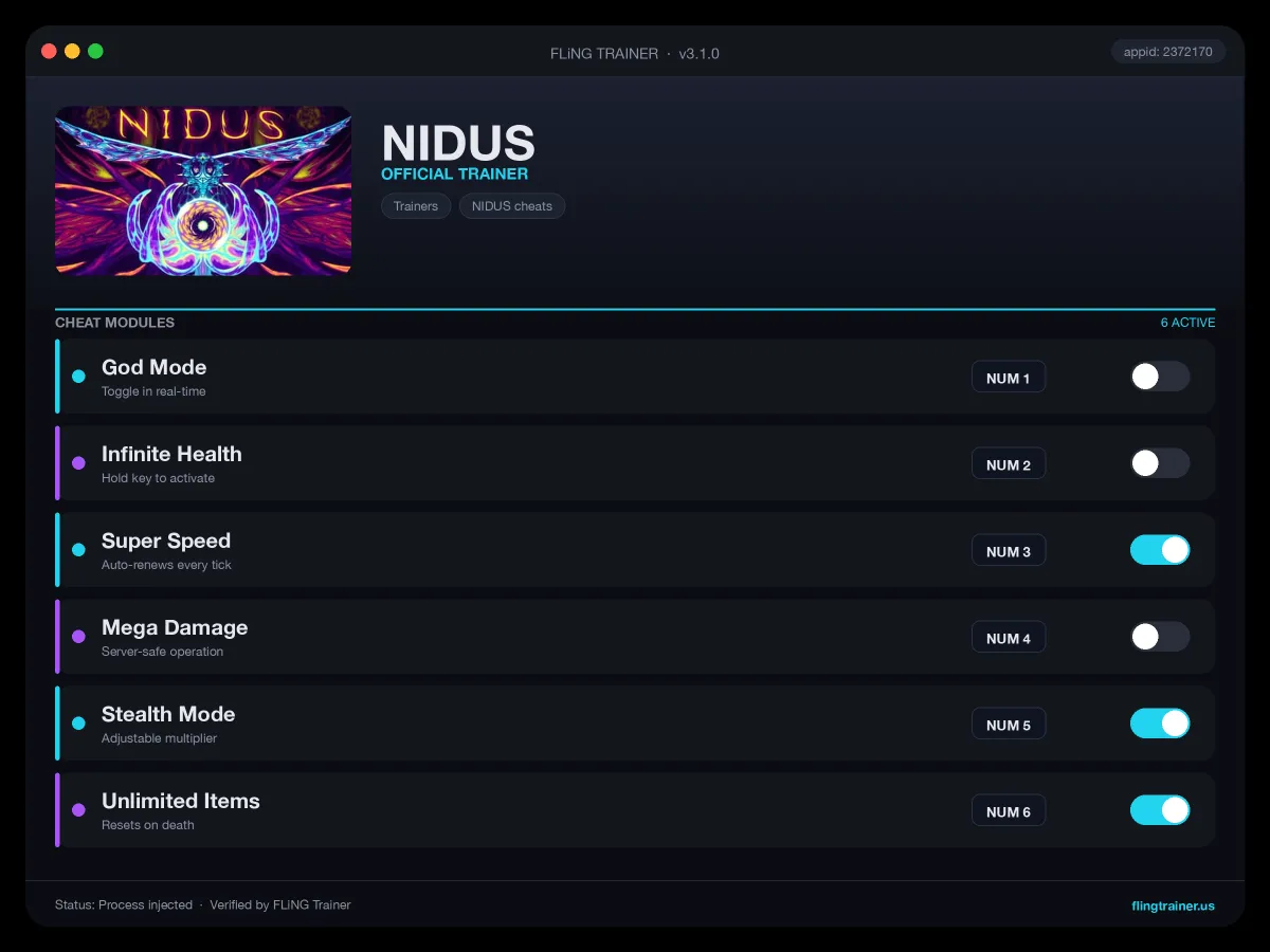 NIDUS Trainer interface