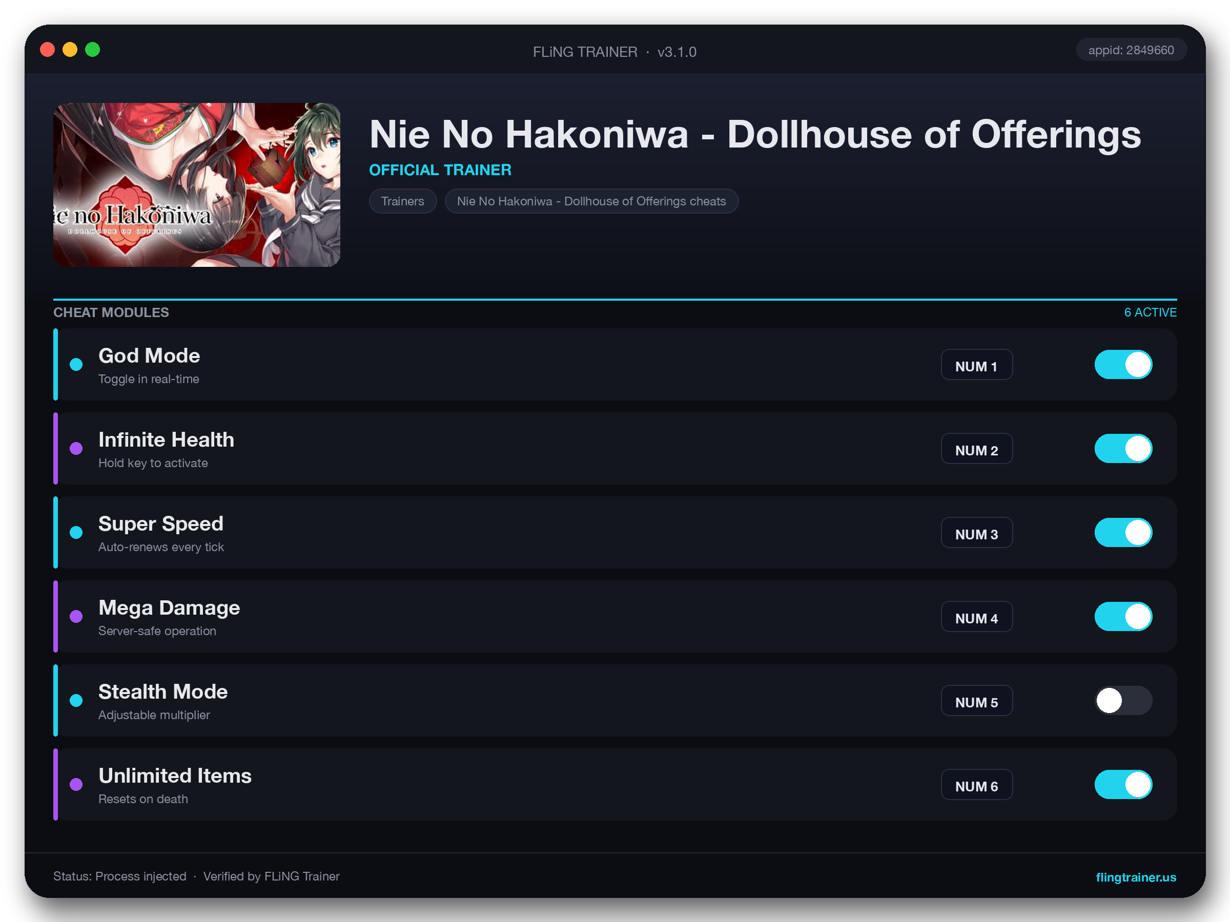 Nie No Hakoniwa - Dollhouse of Offerings Trainer interface