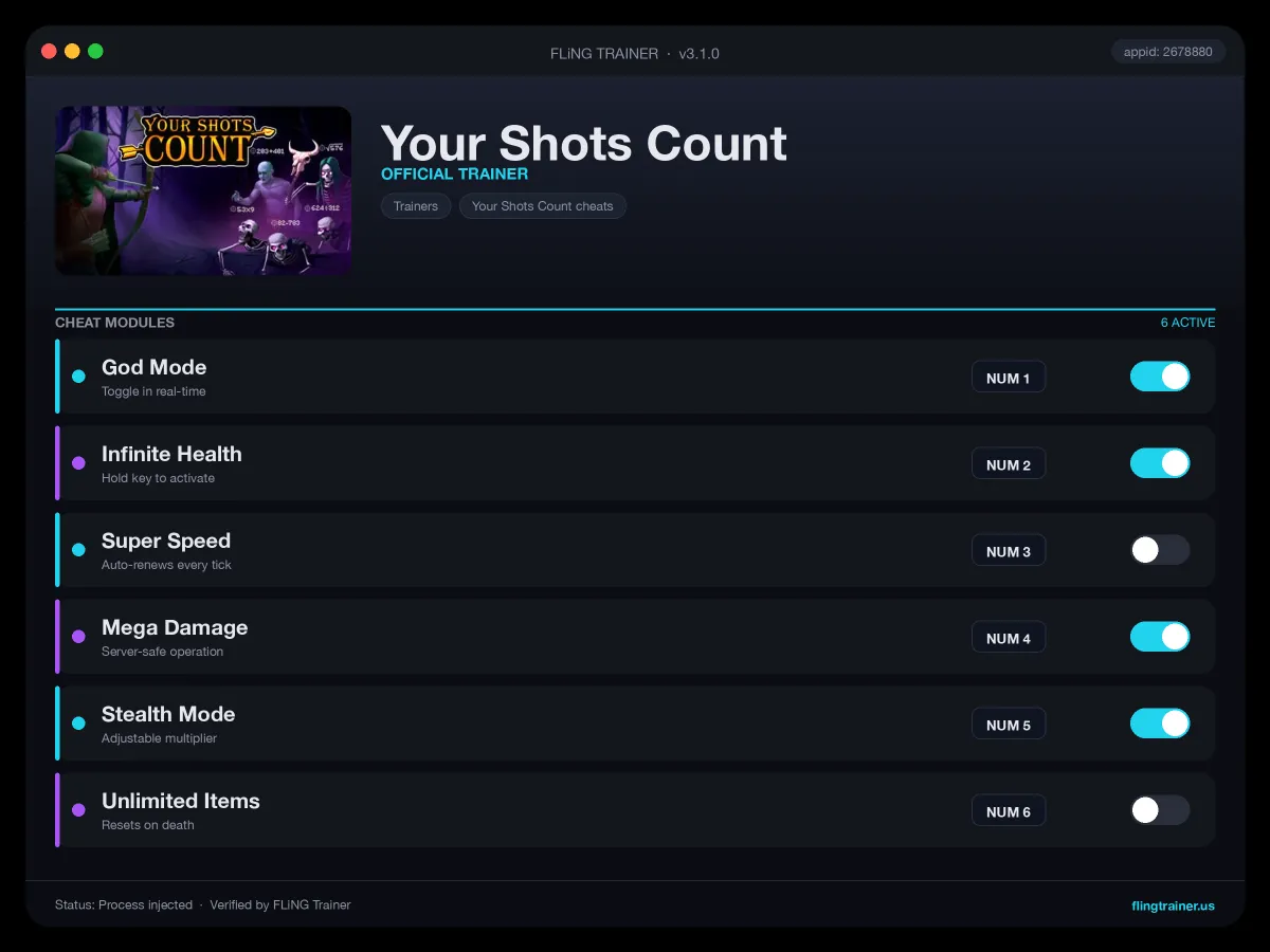 Your Shots Count Trainer interface