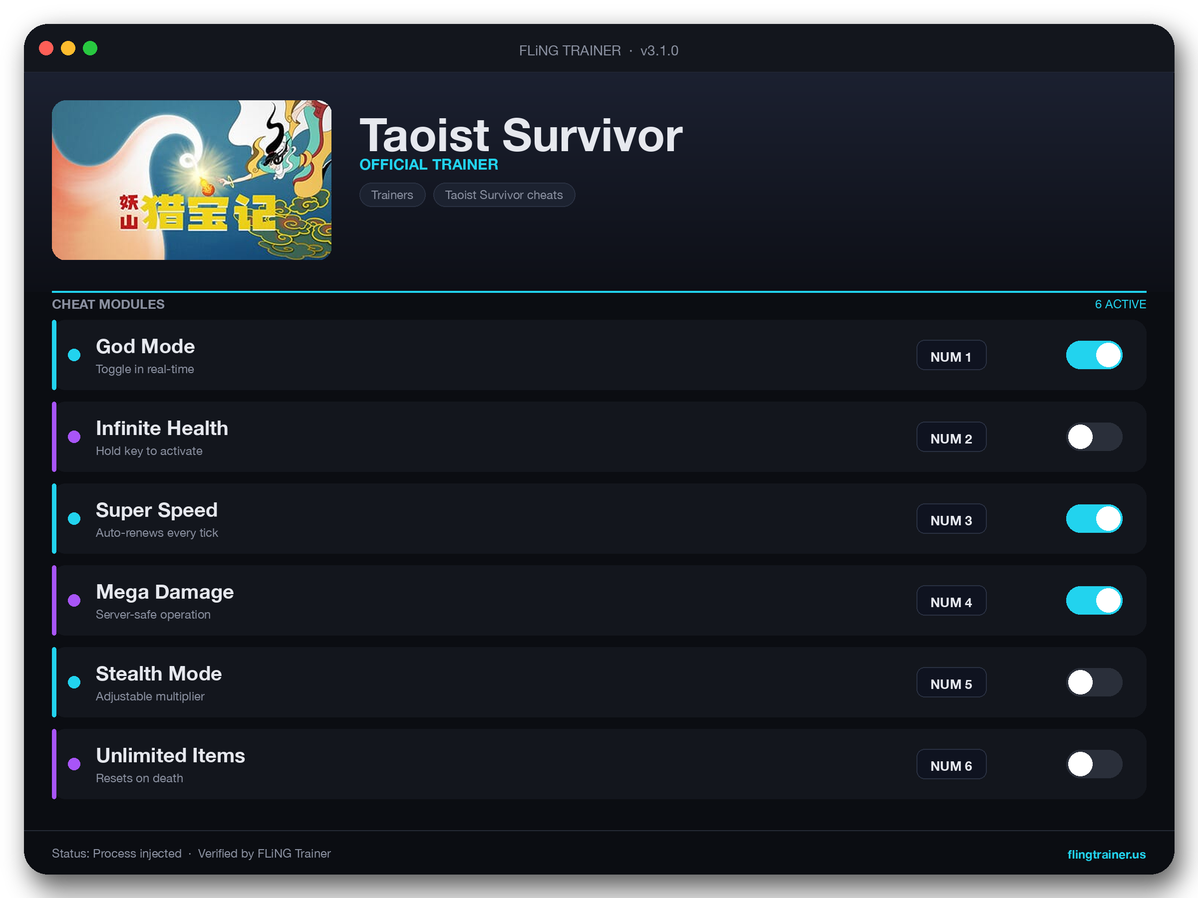 Taoist Survivor Trainer interface